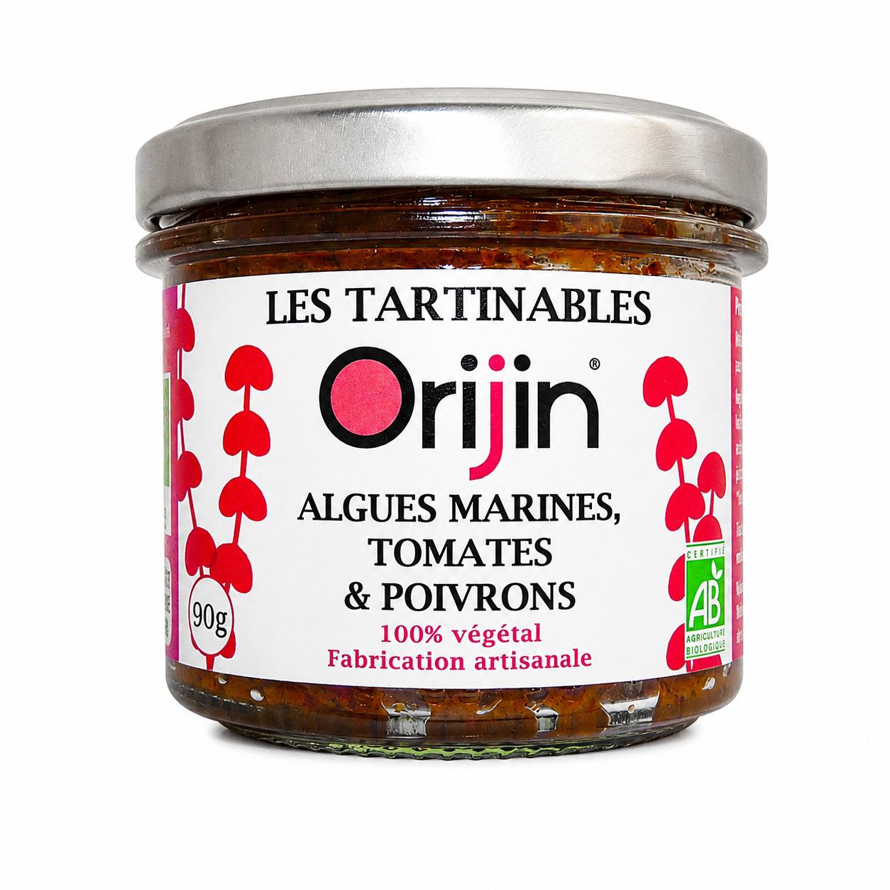 ORIJIN Tartinable d'algues marines, tomates & poivrons bio 90g