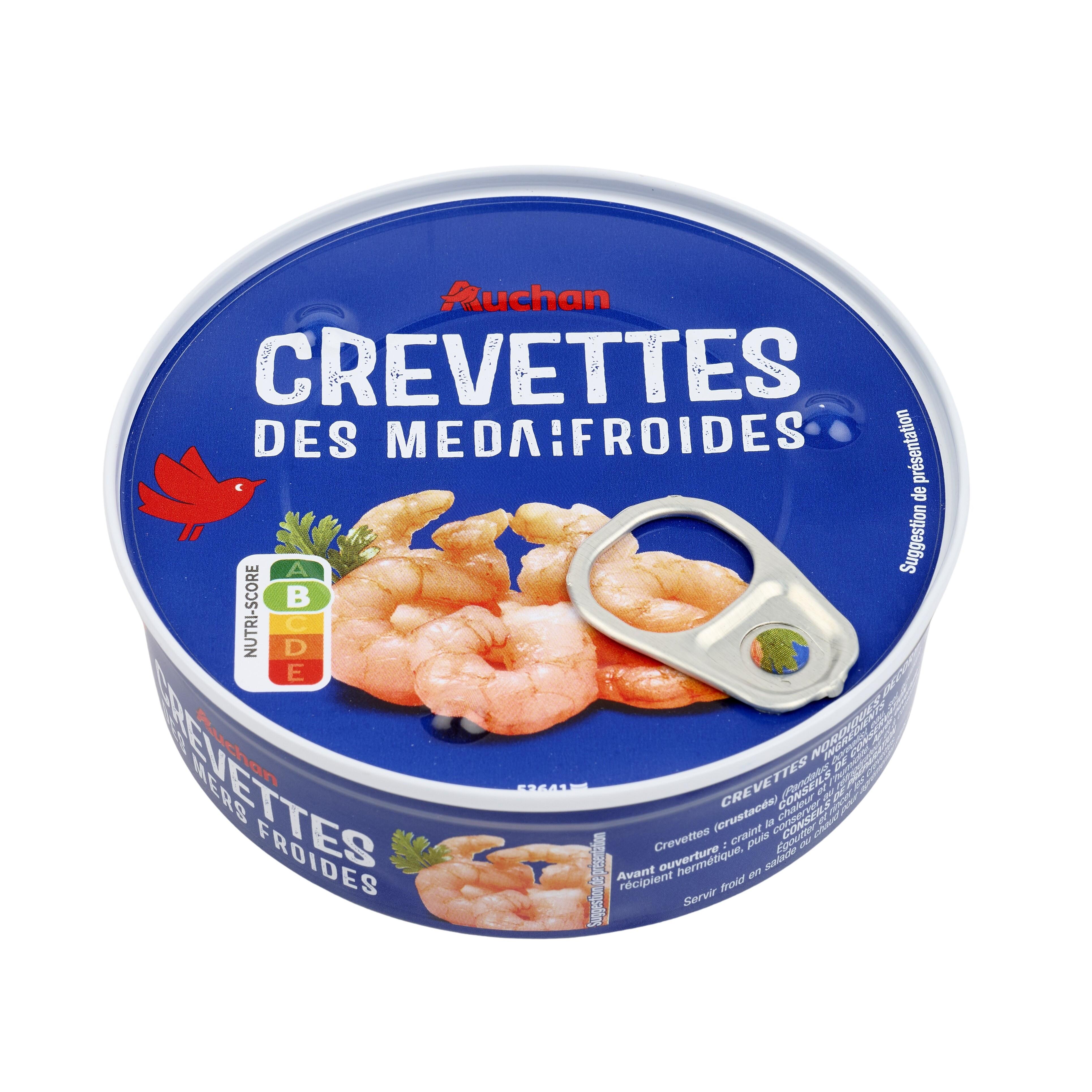 Voir la diapositive 2 : AUCHAN Crevettes des mers froides 90g
