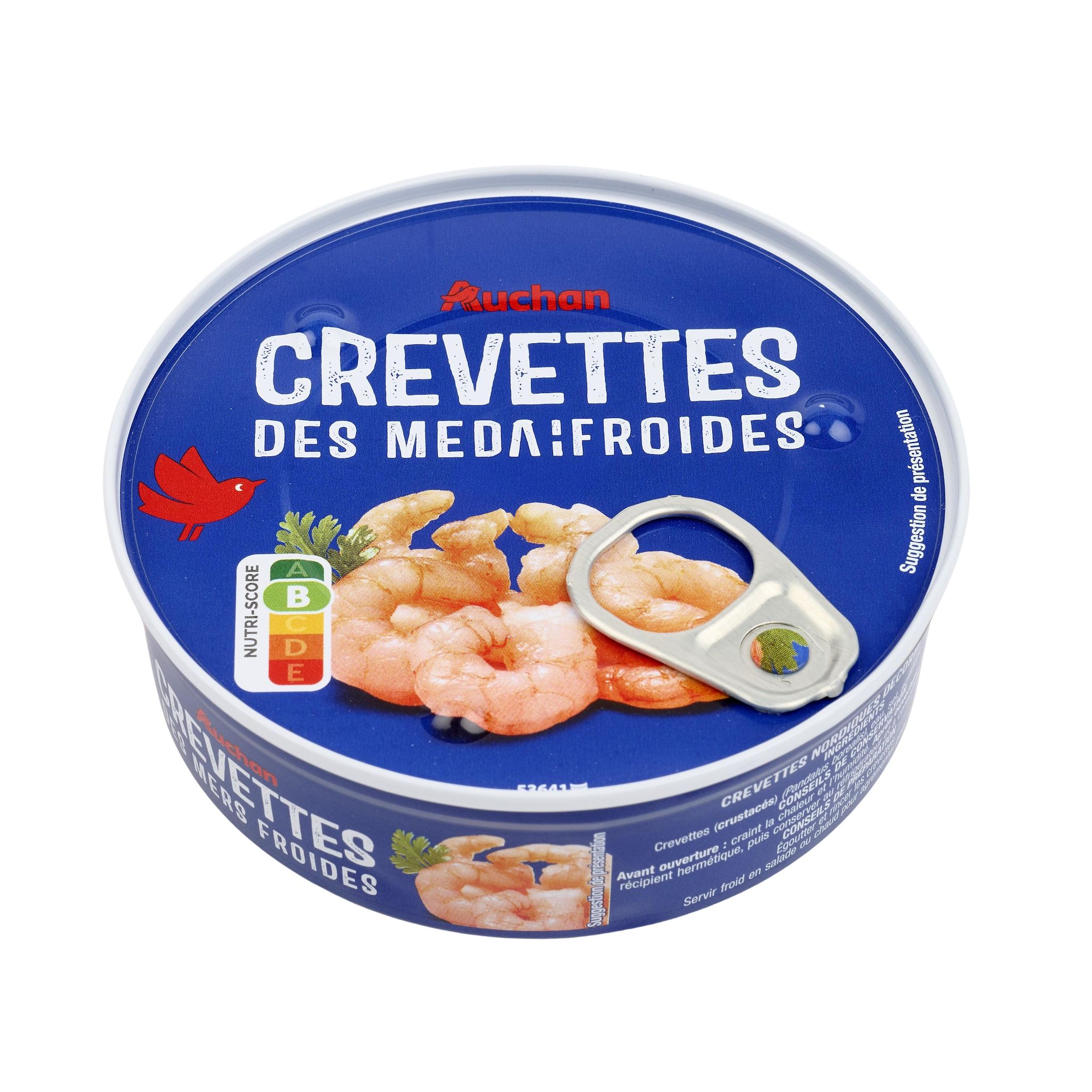 Voir la diapositive 2 : AUCHAN Crevettes des mers froides 90g