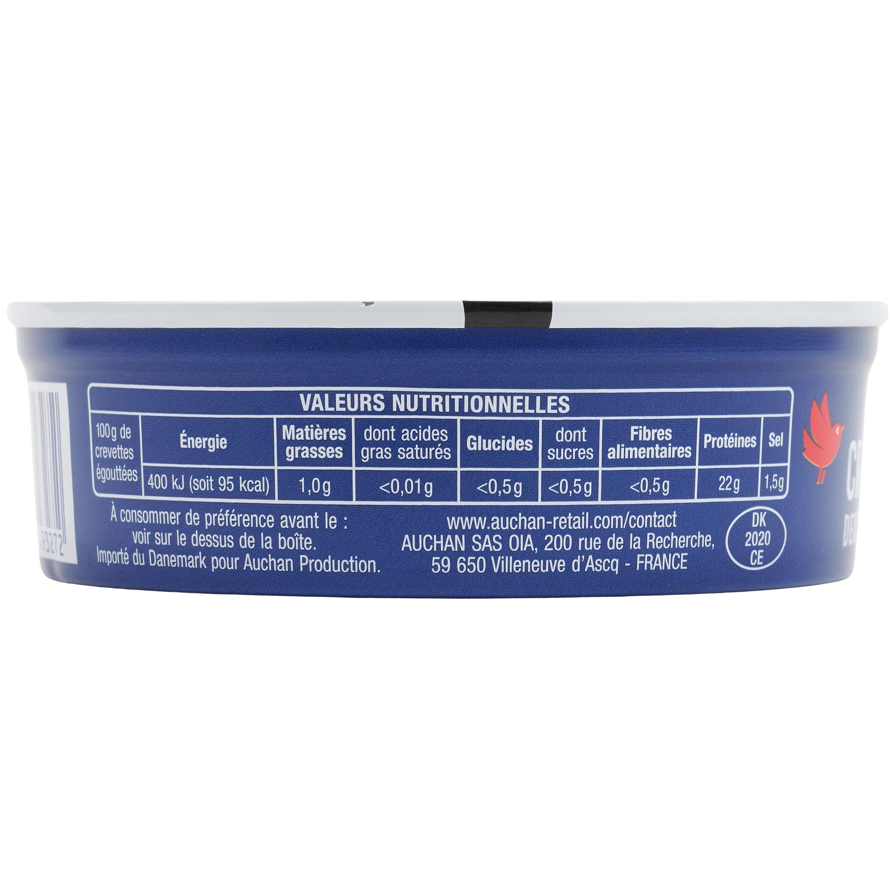 Voir la diapositive 4 : AUCHAN Crevettes des mers froides 90g
