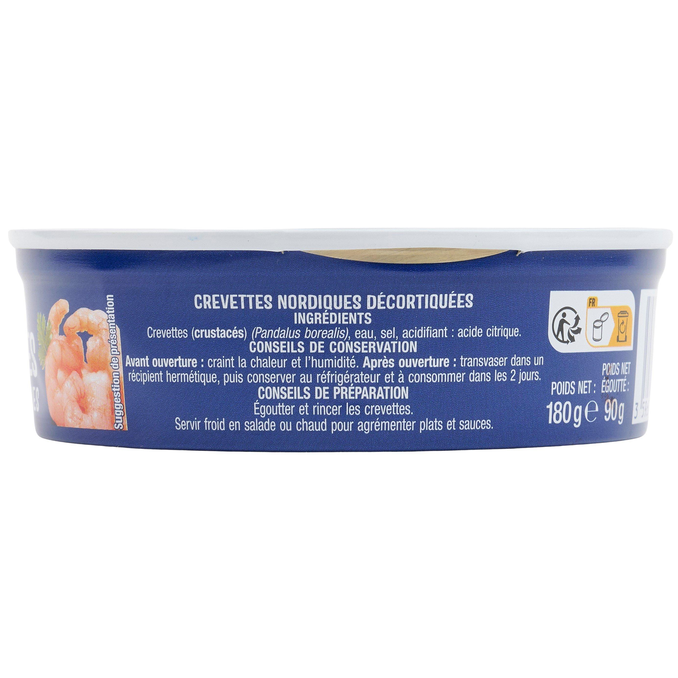 Voir la diapositive 3 : AUCHAN Crevettes des mers froides 90g