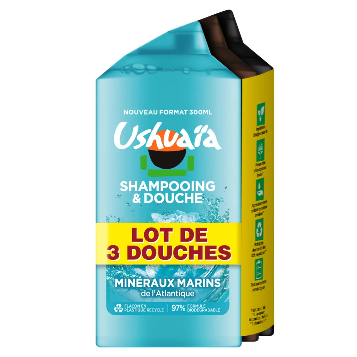 USHUAIA Gel shampoing et douche minéraux marins cèdre et roche