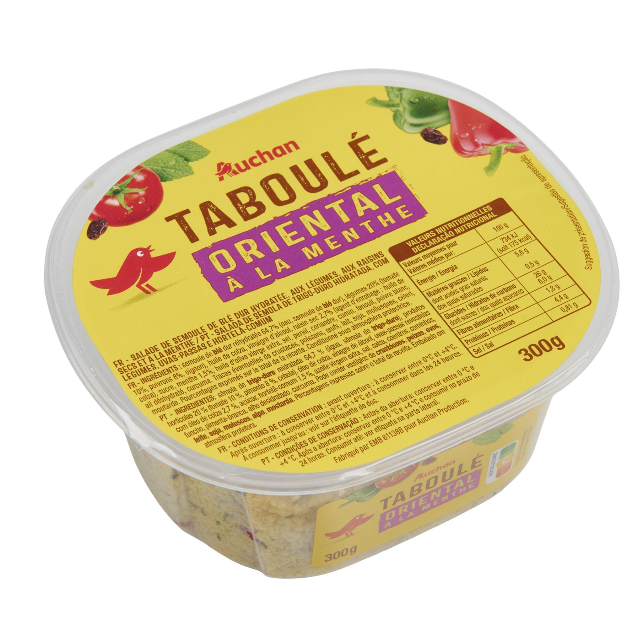Voir la diapositive 2 : AUCHAN Taboulé oriental 300g
