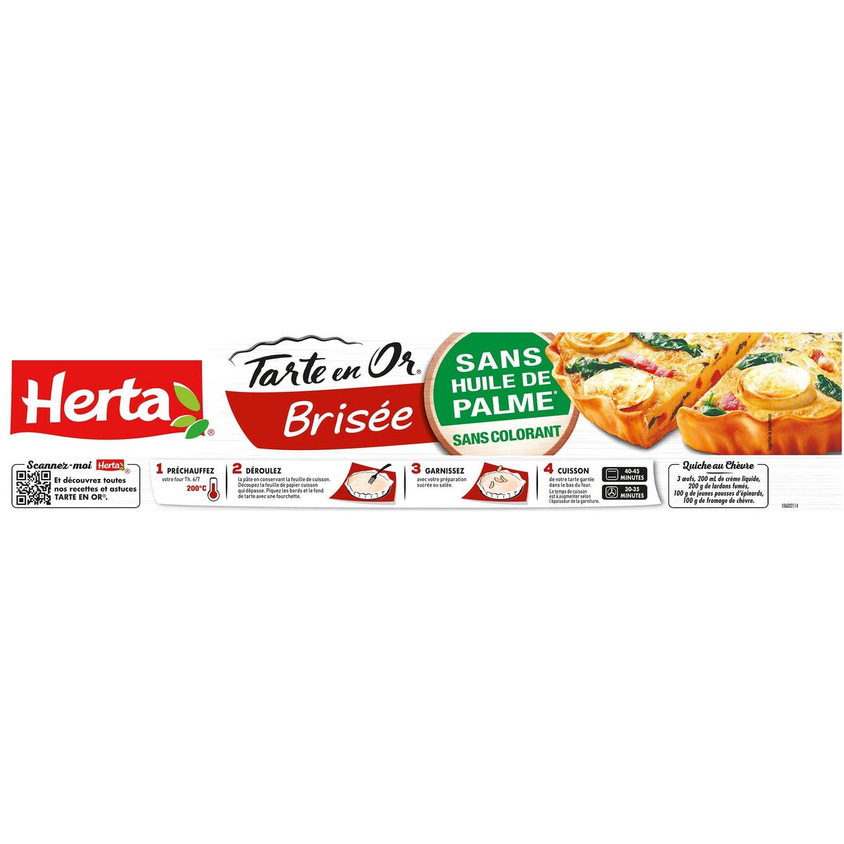 HERTA Tarte en Or pâte brisée sans huile de palme 230g
