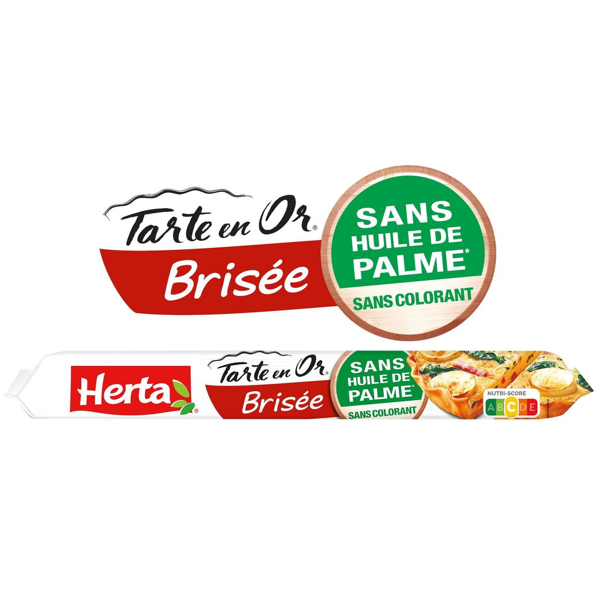 HERTA Tarte en Or pâte brisée sans huile de palme 230g