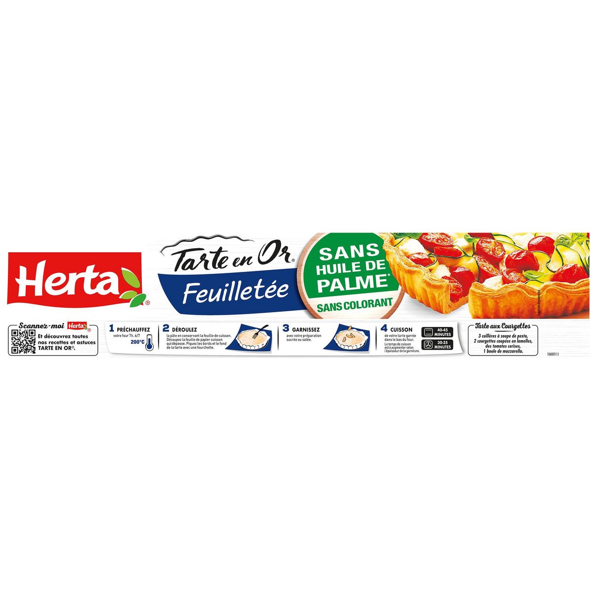 HERTA Tarte en Or pâte feuilletée sans huile de palme 230g