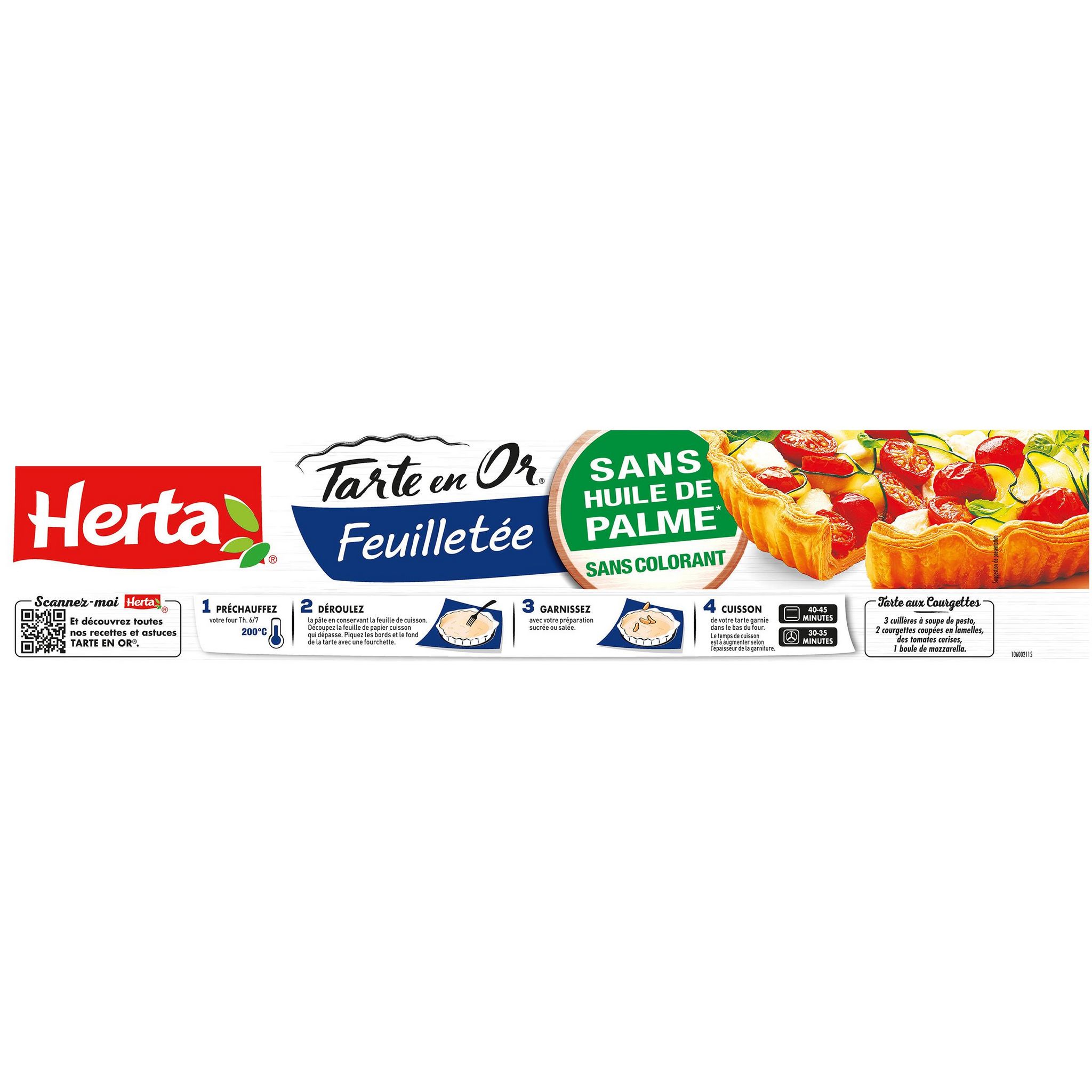 Voir la diapositive 2 : HERTA Tarte en Or pâte feuilletée sans huile de palme 230g