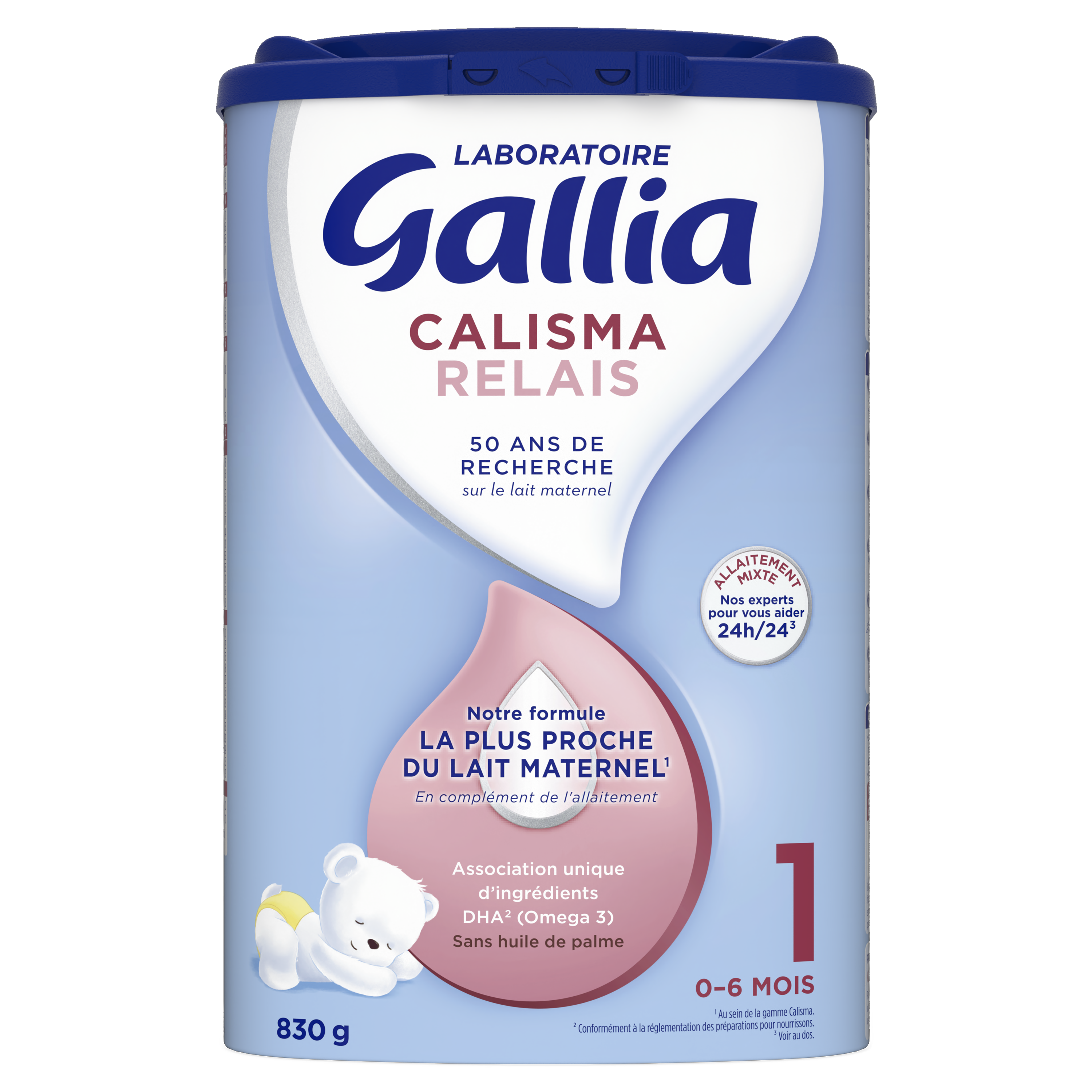 Voir la diapositive 2 : GALLIA Calisma relais 1 lait 1er âge en poudre dès la naissance à 6 mois 830g