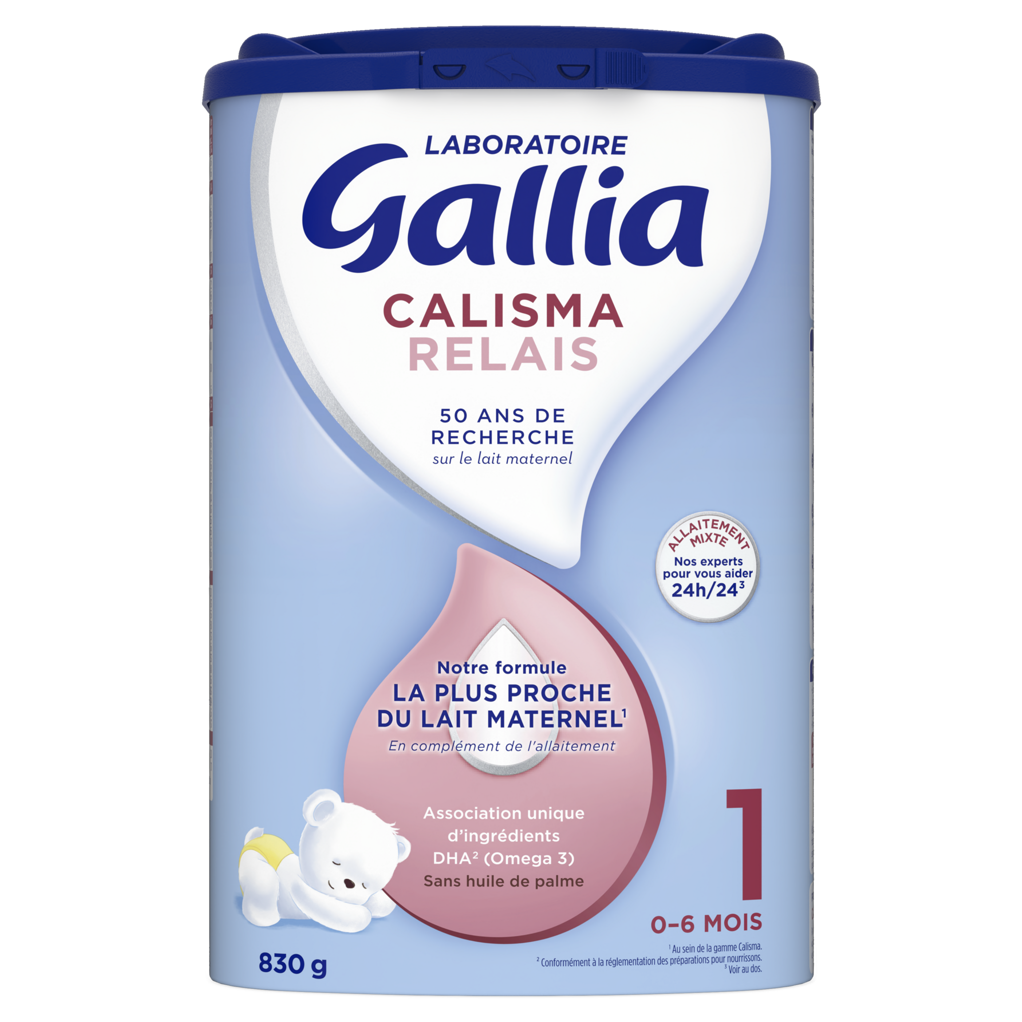Voir la diapositive 2 : GALLIA Calisma relais 1 lait 1er âge en poudre dès la naissance à 6 mois 830g