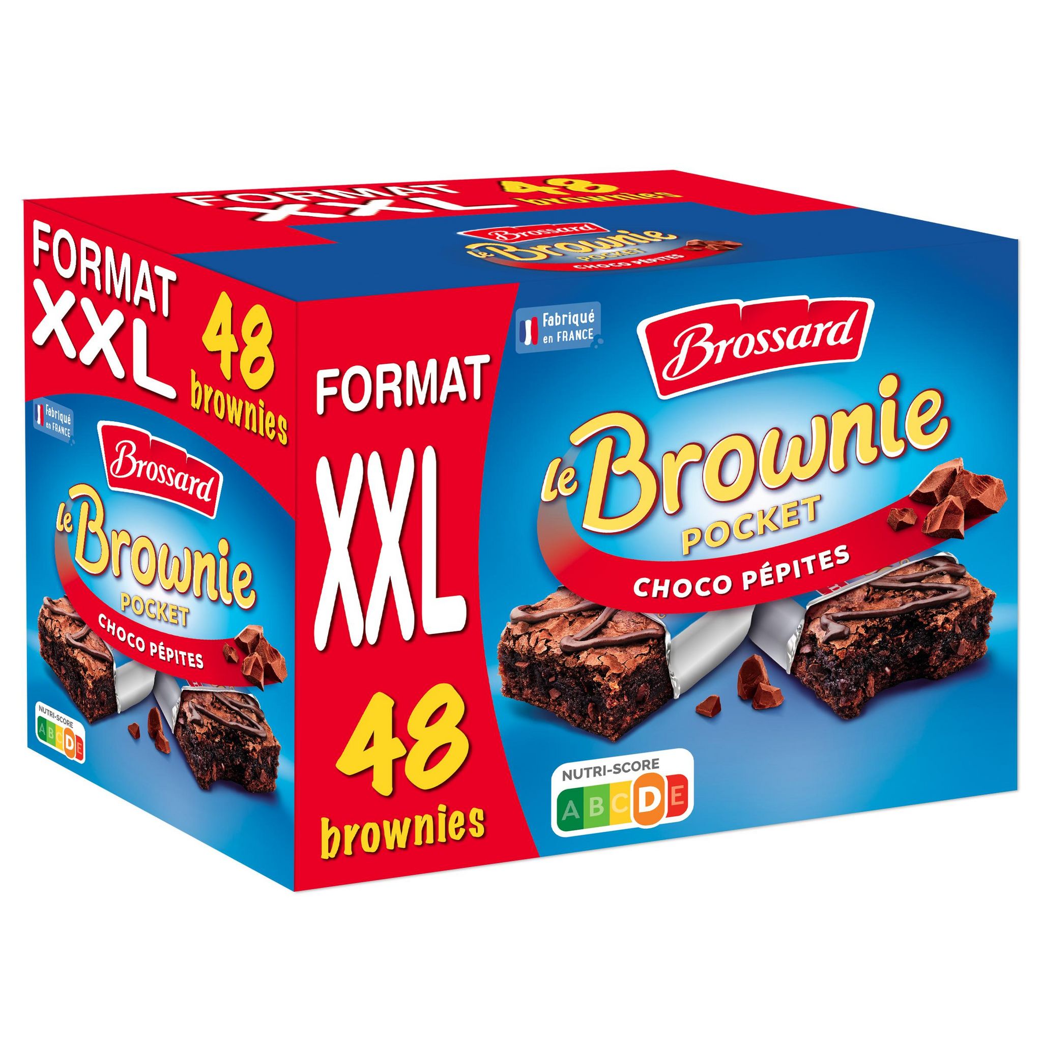 BROSSARD Mini brownie pocket choco pépites sachets individuels 48 brownies 1.44kg