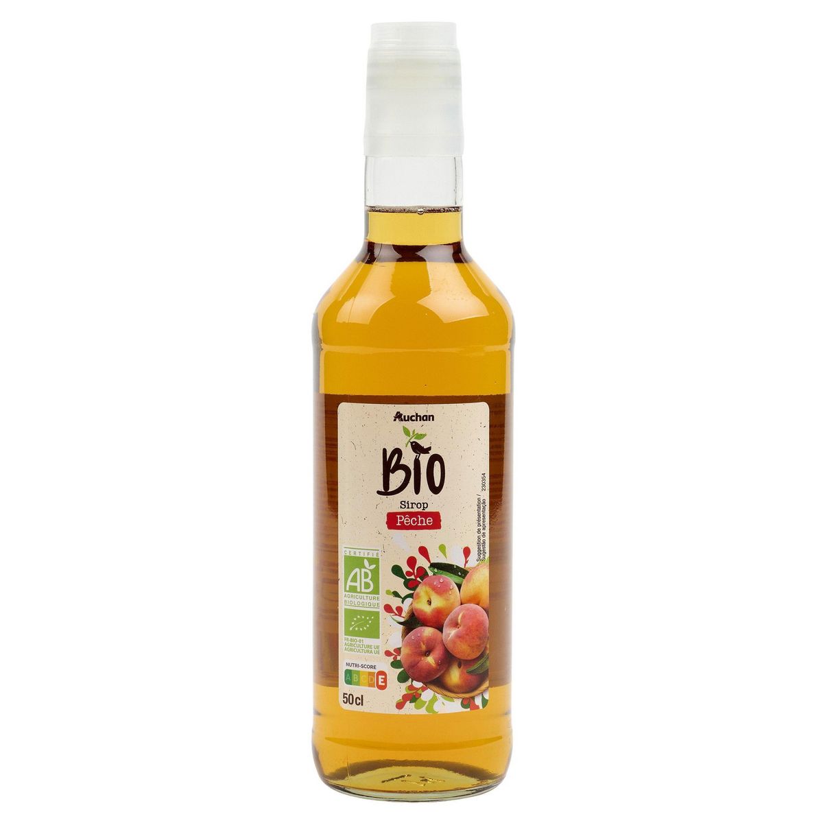 AUCHAN BIO Sirop de pêche 50cl