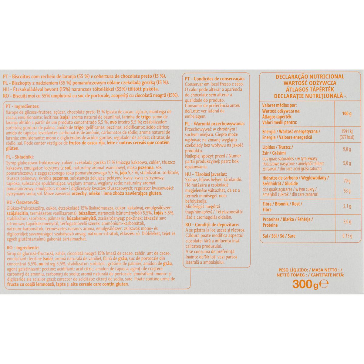 POUCE Biscuits génoises orange 24 biscuits 300g