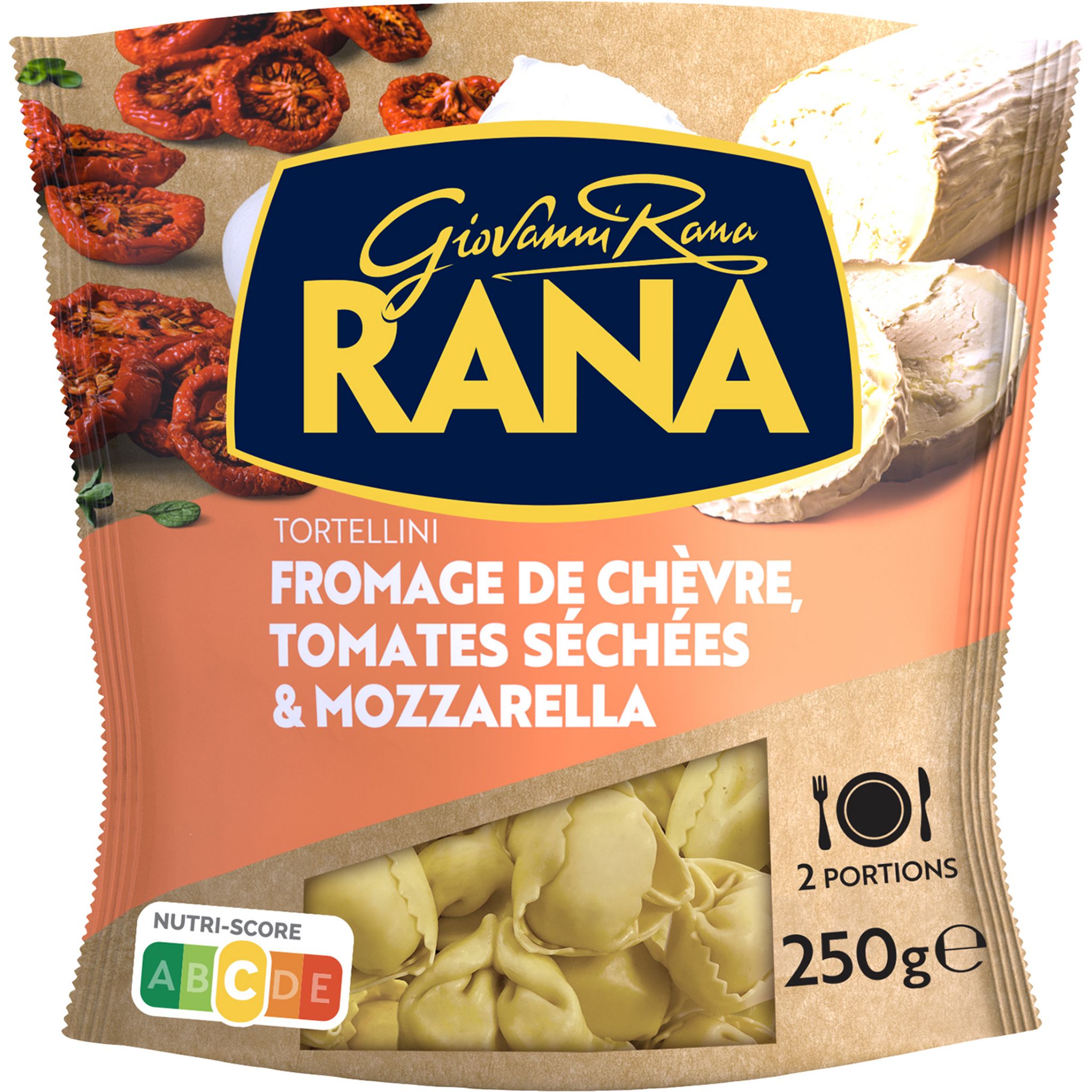 RANA Tortellini fromage de chèvre, tomates séchées & mozzarella 2 parts 250g