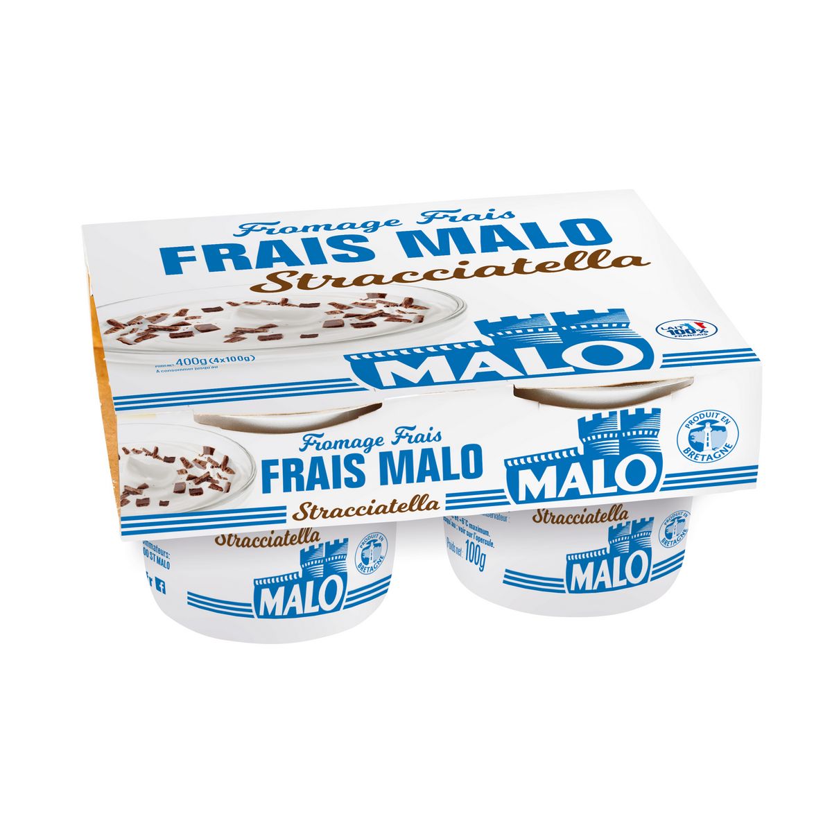 MALO Fromage frais stracciatella 4x100g