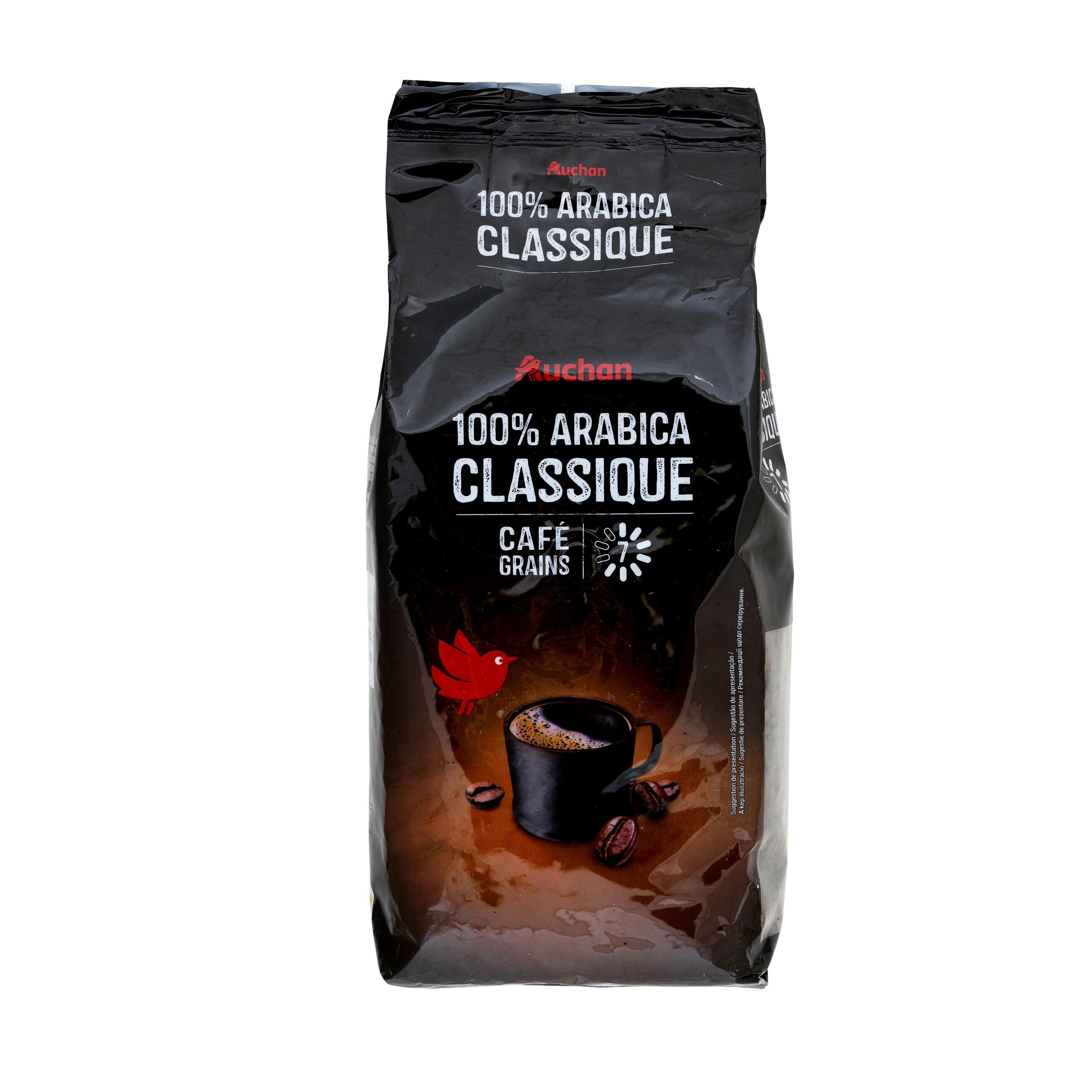 Voir la diapositive 3 : AUCHAN Café en grains classico 100% arabica intensité 7 1kg
