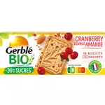 GERBLE BIO Biscuits cranberry saveur amande bio sachets individuels 4x3 biscuits 132g