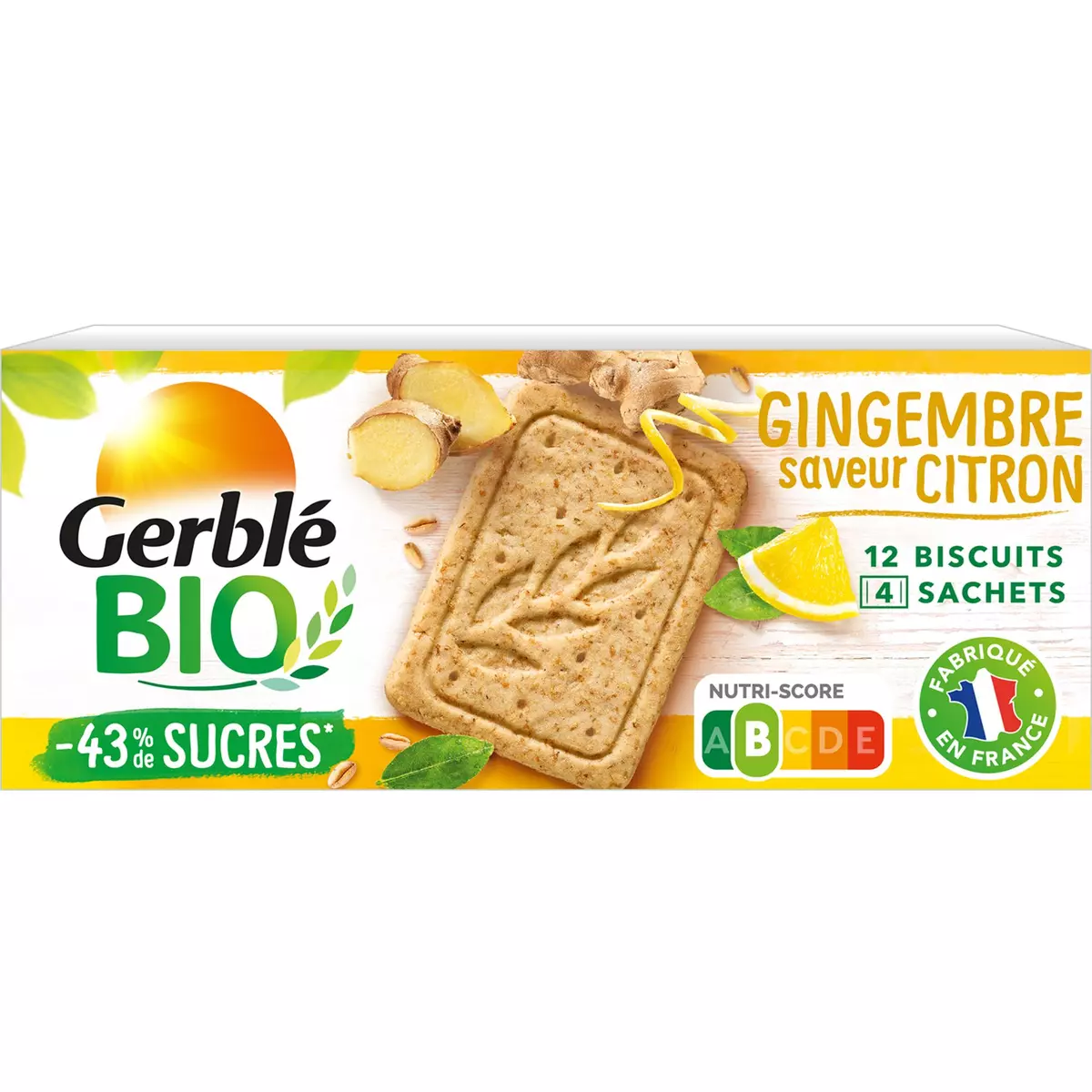 GERBLE BIO Biscuits gingembre saveur citron bio 130g