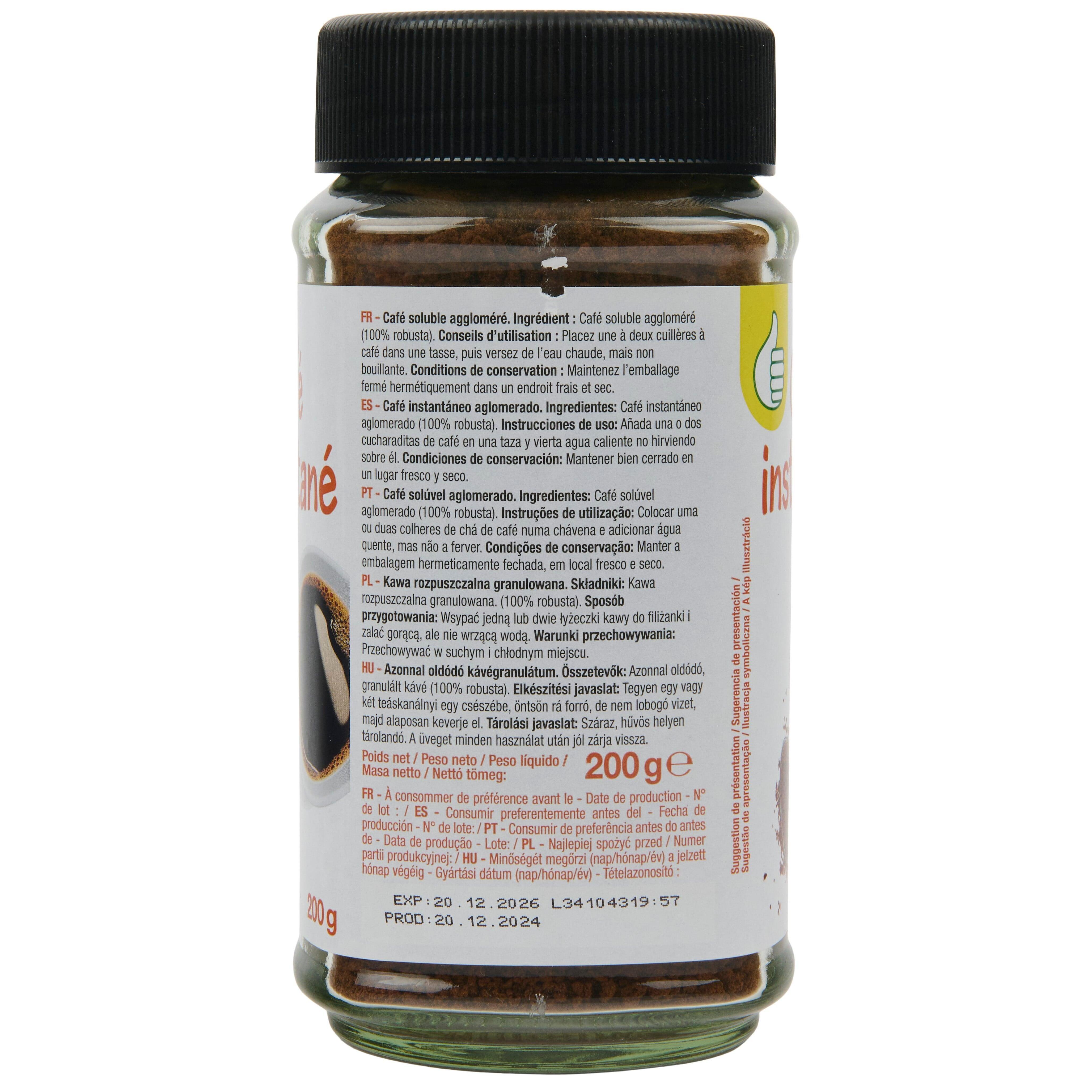 Voir la diapositive 2 : POUCE Café soluble instantané intensité 7 200g