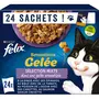 FELIX Sachets repas sensations gelée sélections mixte viande et poissons pour chat 24 sachets 24x85g