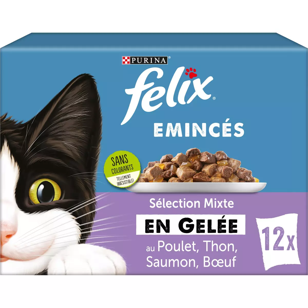 FELIX Effilés en sauce sélection campagne viandes pour chat 12x85g