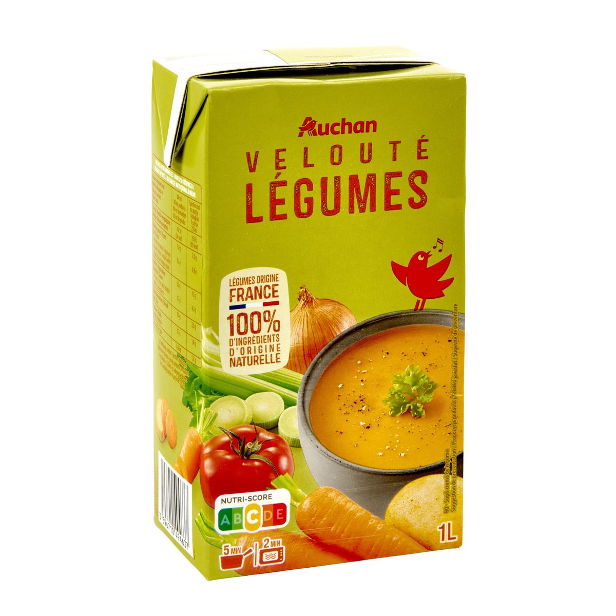 AUCHAN Soupe veloutée de légumes 4 personnes 1l