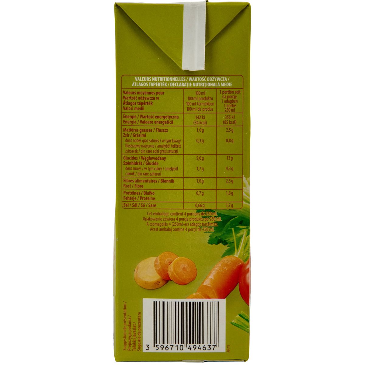 AUCHAN Soupe veloutée de légumes 4 personnes 1l