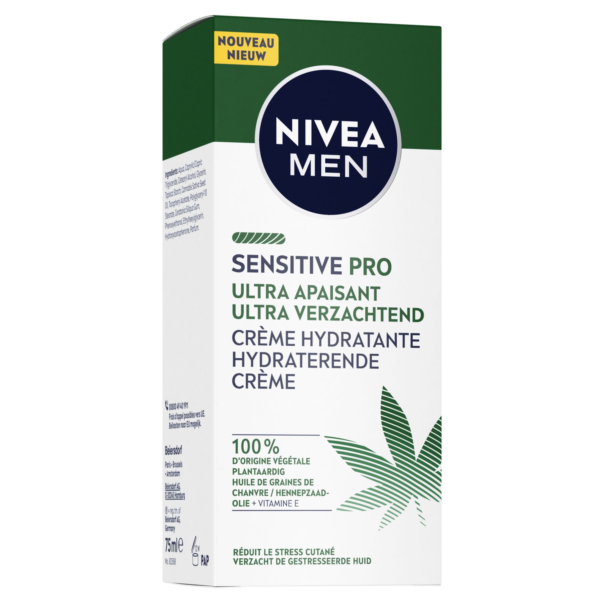 Voir la diapositive 2 : NIVEA MEN Sensitive pro crème hydratante apaisante 75ml