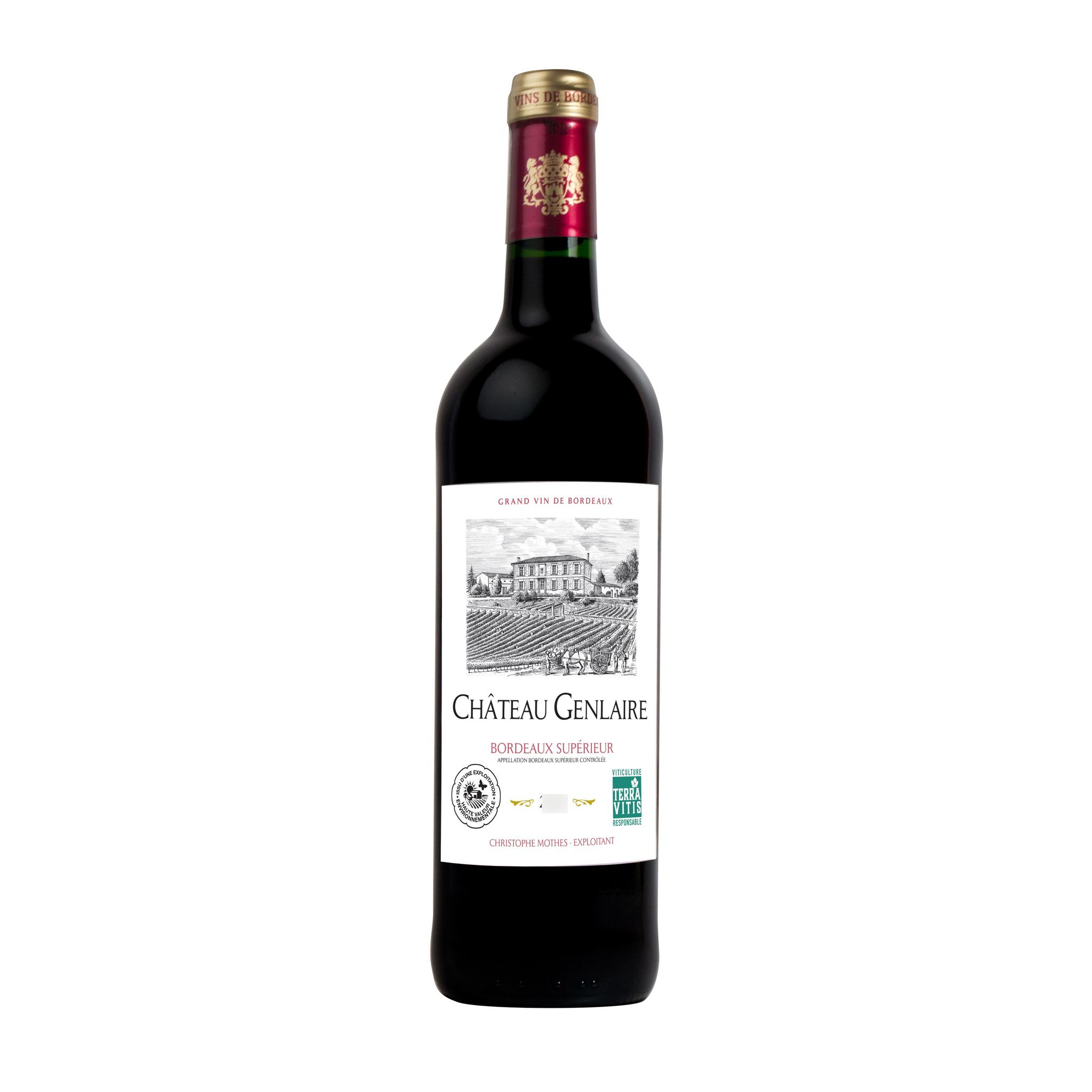 Voir la diapositive 2 : AOP Bordeaux supérieur Château Genlaire rouge 75cl