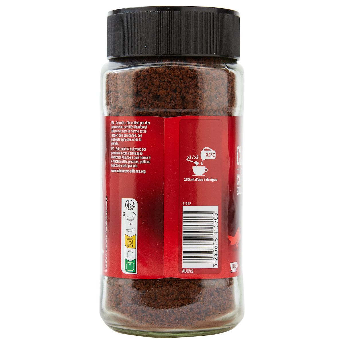AUCHAN Café soluble classico intensité 8 100 tasses 200g