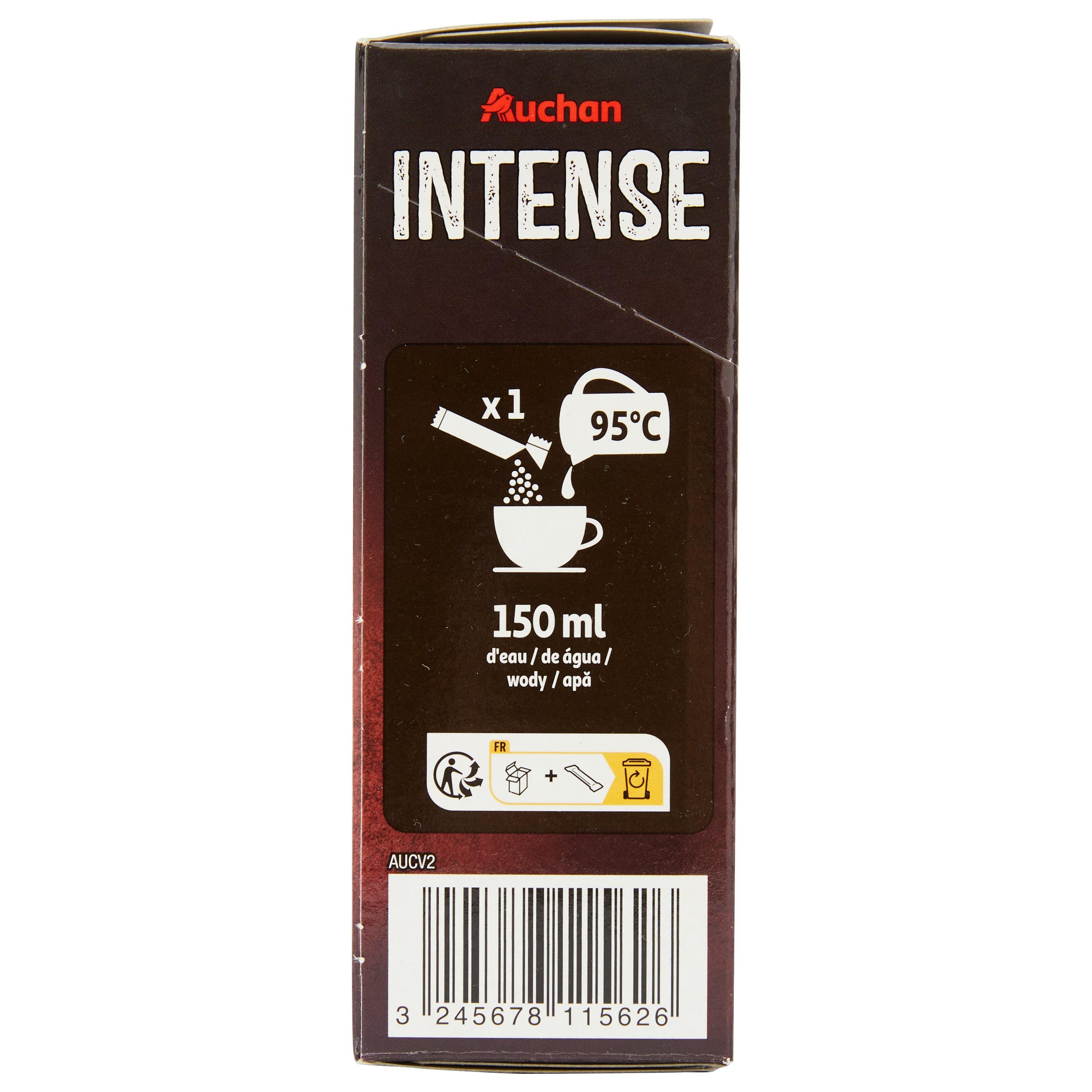 Voir la diapositive 2 : AUCHAN Café soluble qualité filtre en stick intensité 6 25 sticks 50g