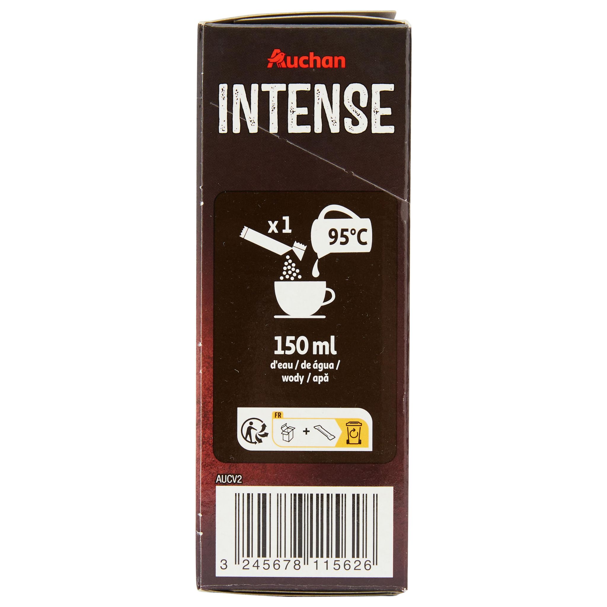 Voir la diapositive 4 : AUCHAN Café soluble qualité filtre en stick intensité 6 25 sticks 50g