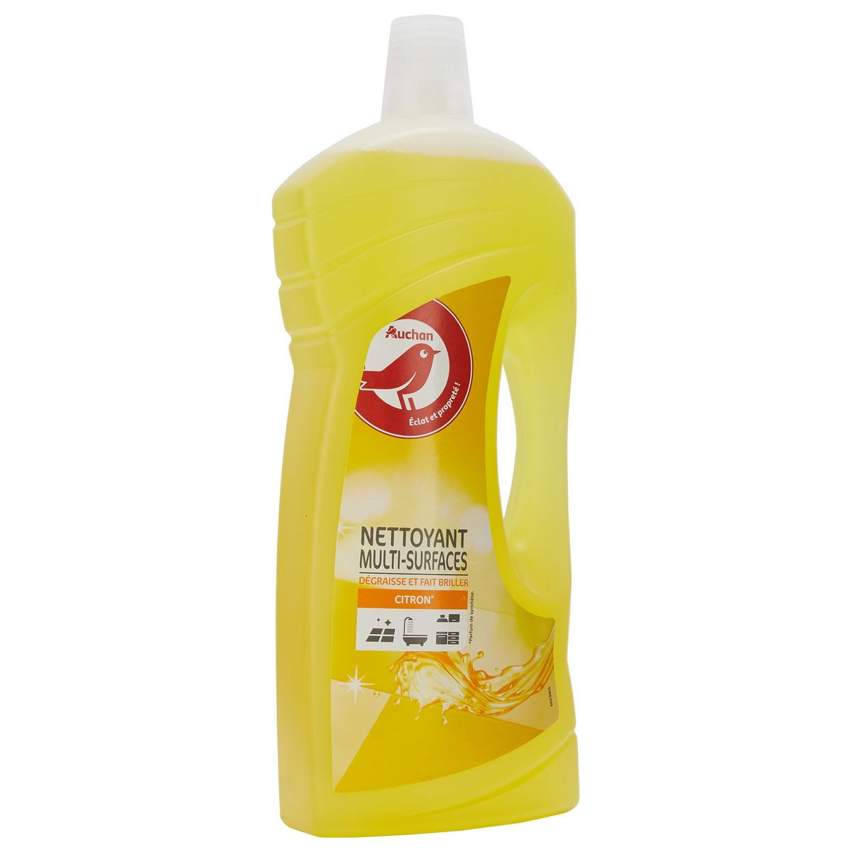 AUCHAN Nettoyant liquide dégraissant multi-surfaces citron 1,5l