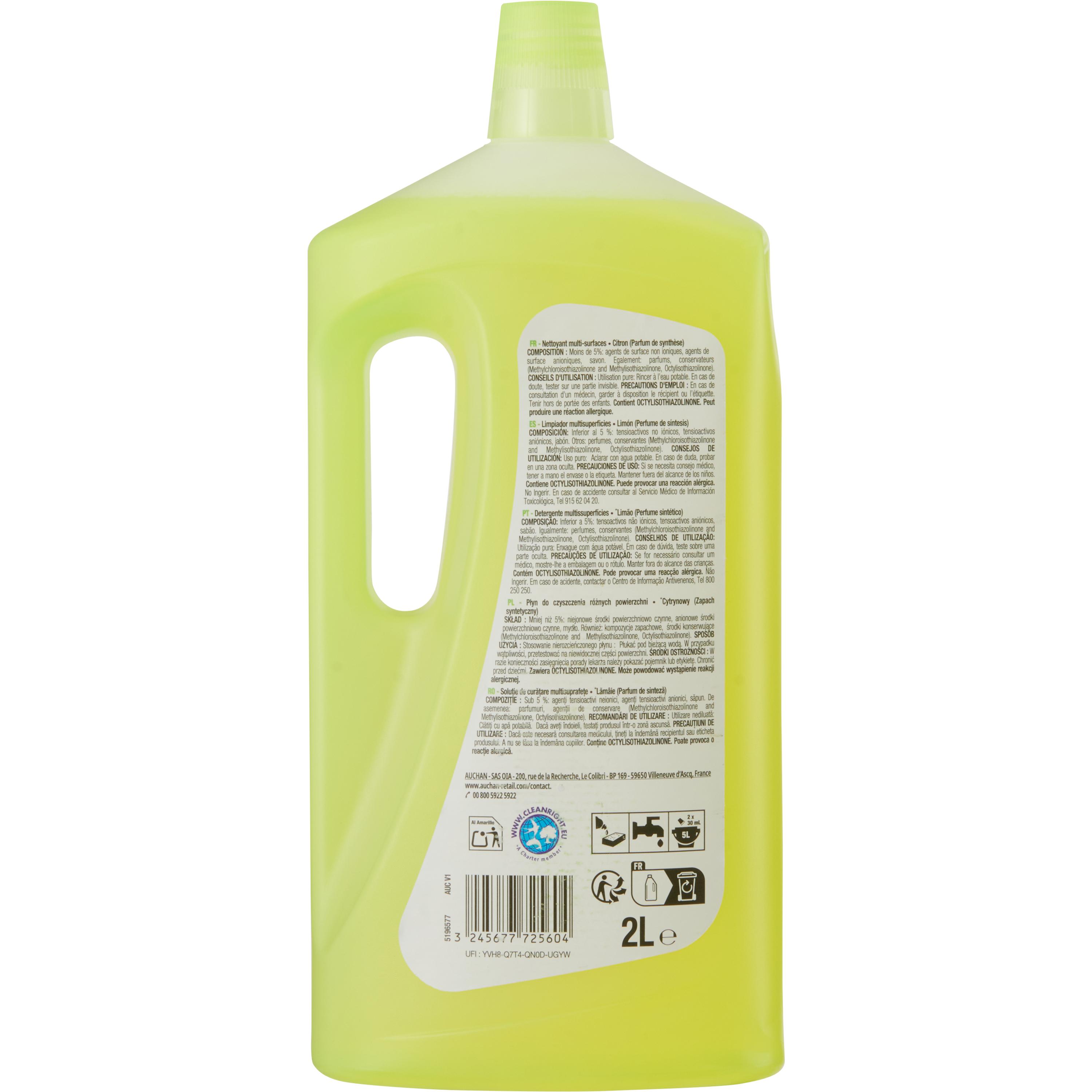 Voir la diapositive 2 : POUCE Nettoyant liquide multi-surfaces citron 2l