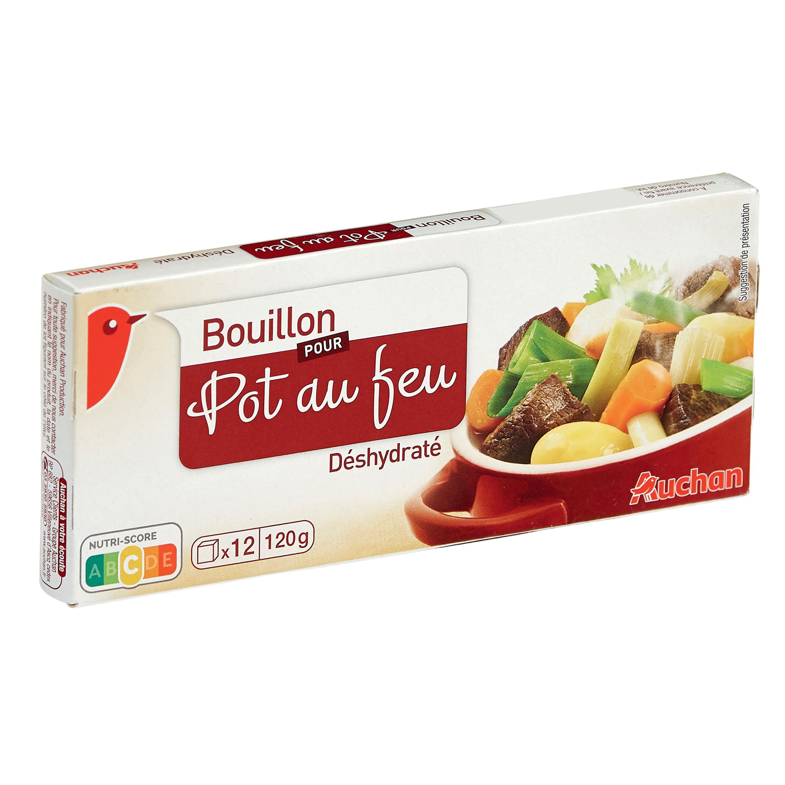 Voir la diapositive 2 : AUCHAN Bouillon cube pour pot au feu 12x10g