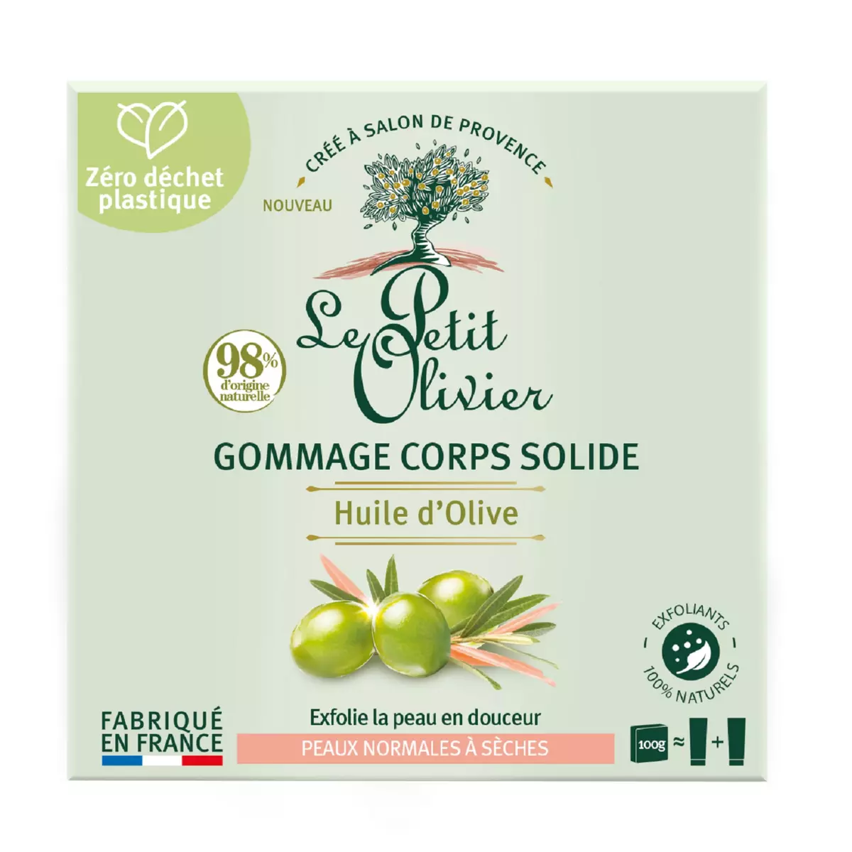 LE PETIT OLIVIER Gommage corps solide huile d'olive 100g