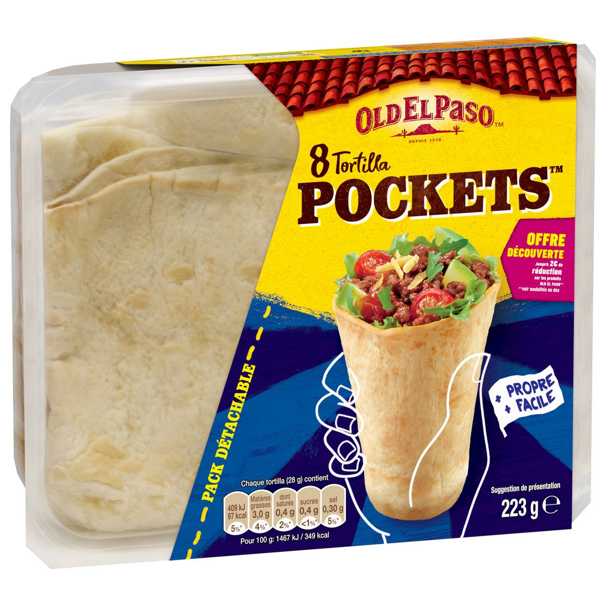 OLD EL PASO Tortilla pockets 8 pièces 223g