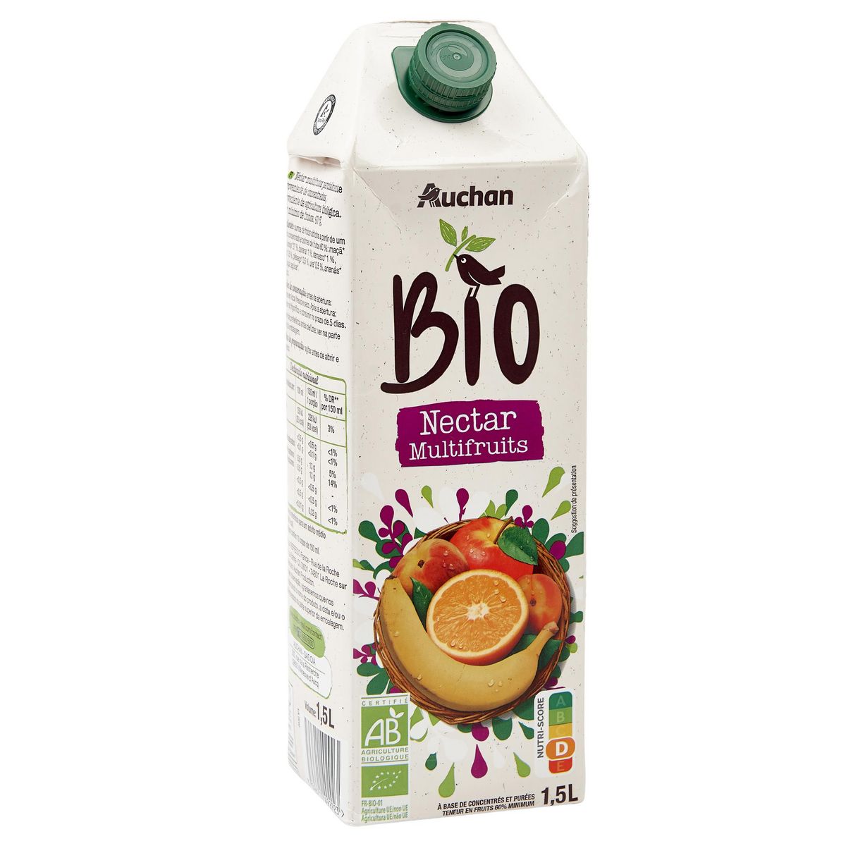 AUCHAN BIO Nectar multifruits 1.5l