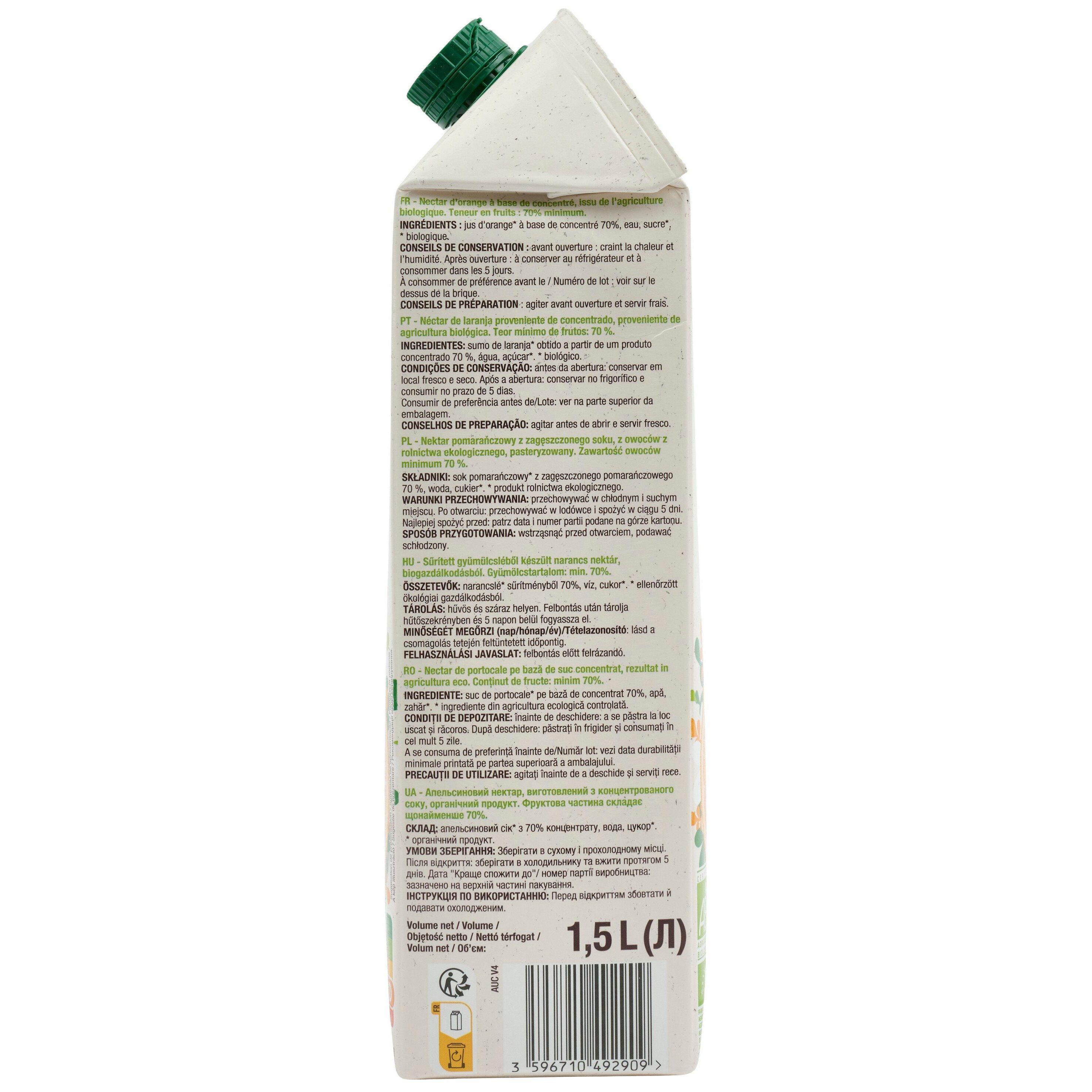 Voir la diapositive 4 : AUCHAN BIO Nectar d'orange bio 1,5l