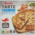 AUCHAN Tarte aux saumons et courgettes grillées 2 portions 400g