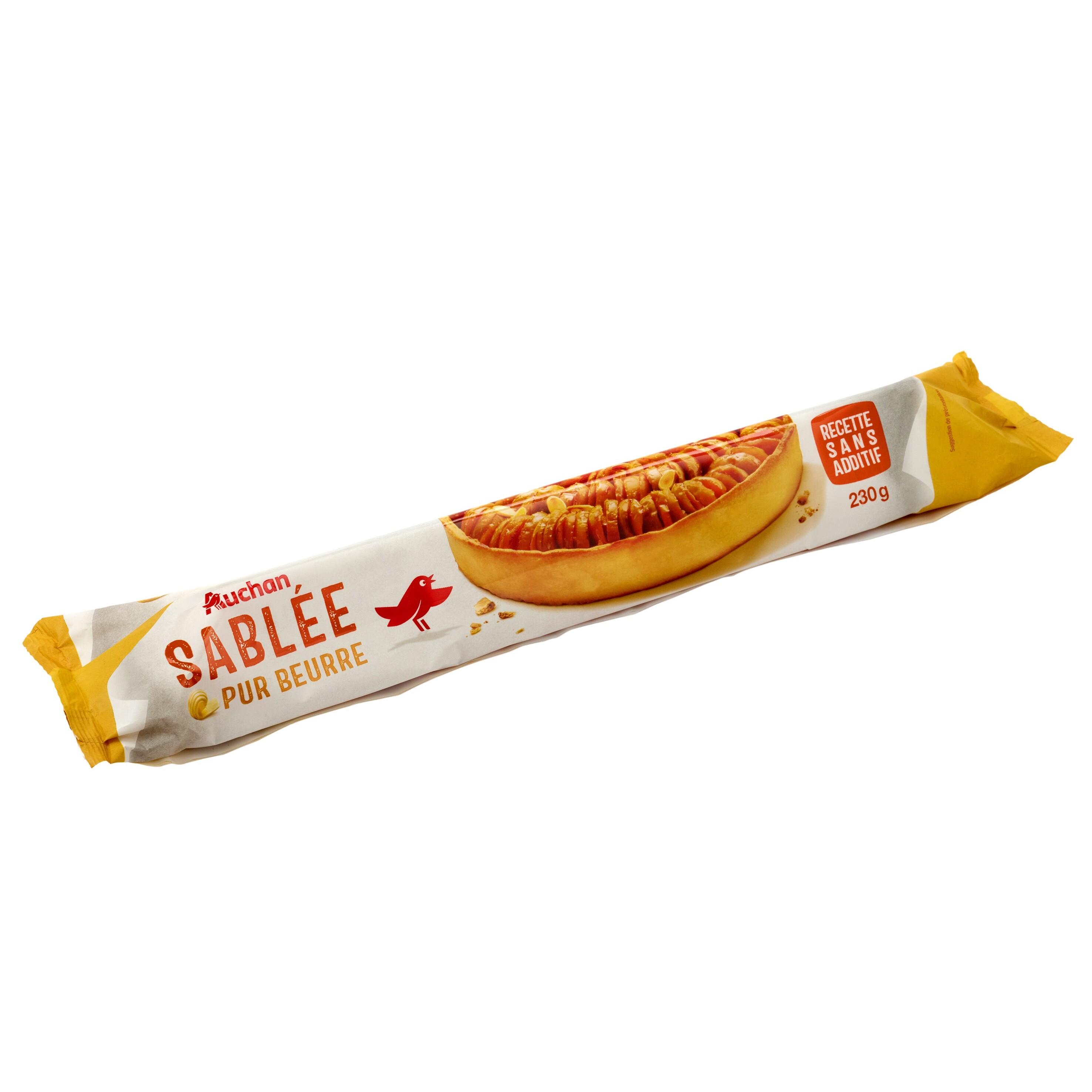 Voir la diapositive 2 : AUCHAN Pâte sablée pur beurre sans additif 230g