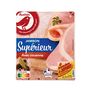 Voir la diapositive 2 : AUCHAN Jambon supérieur avec couenne porc français 6 tranches+3 offertes 360g