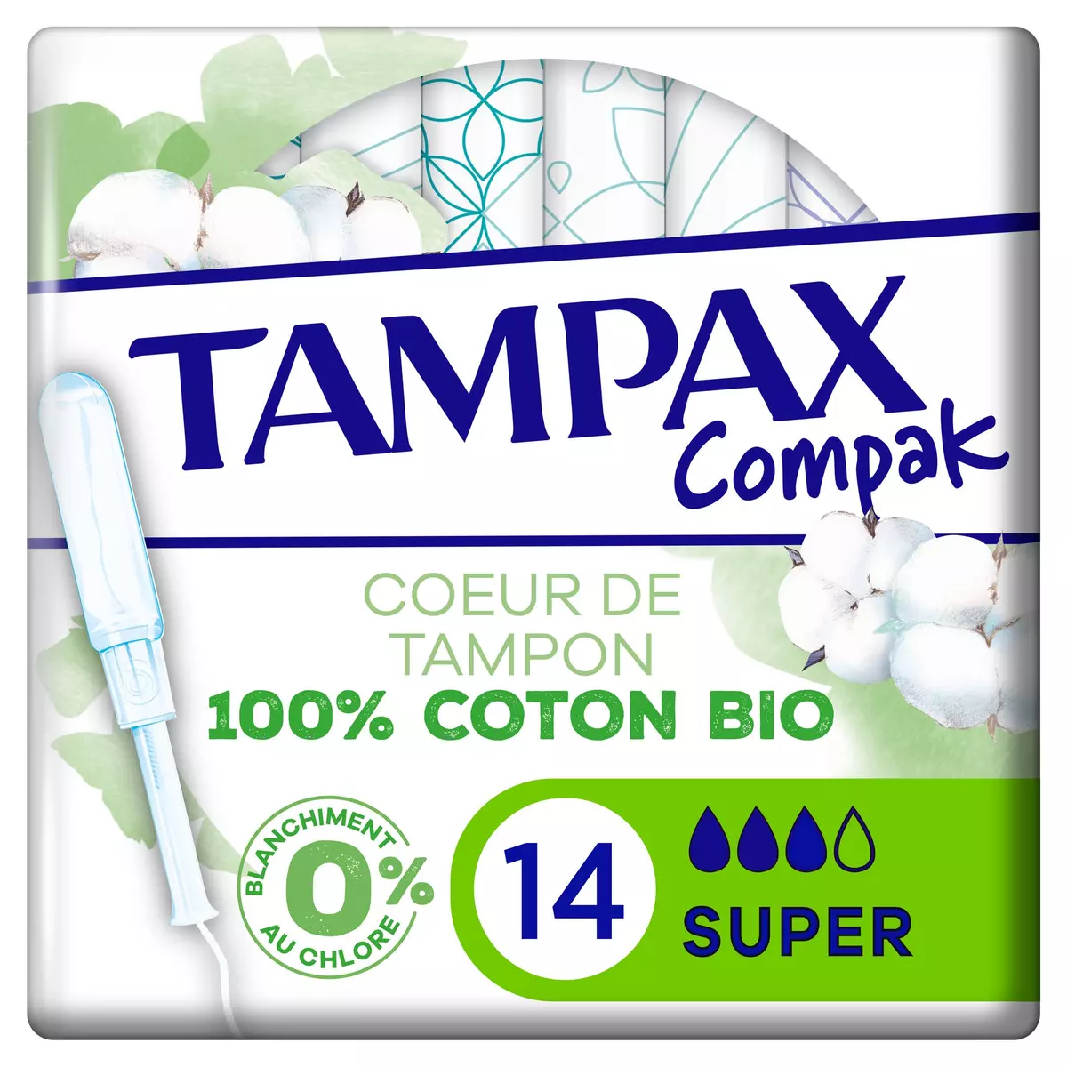 Tampons coton Bio Super Avec Applicateur x14