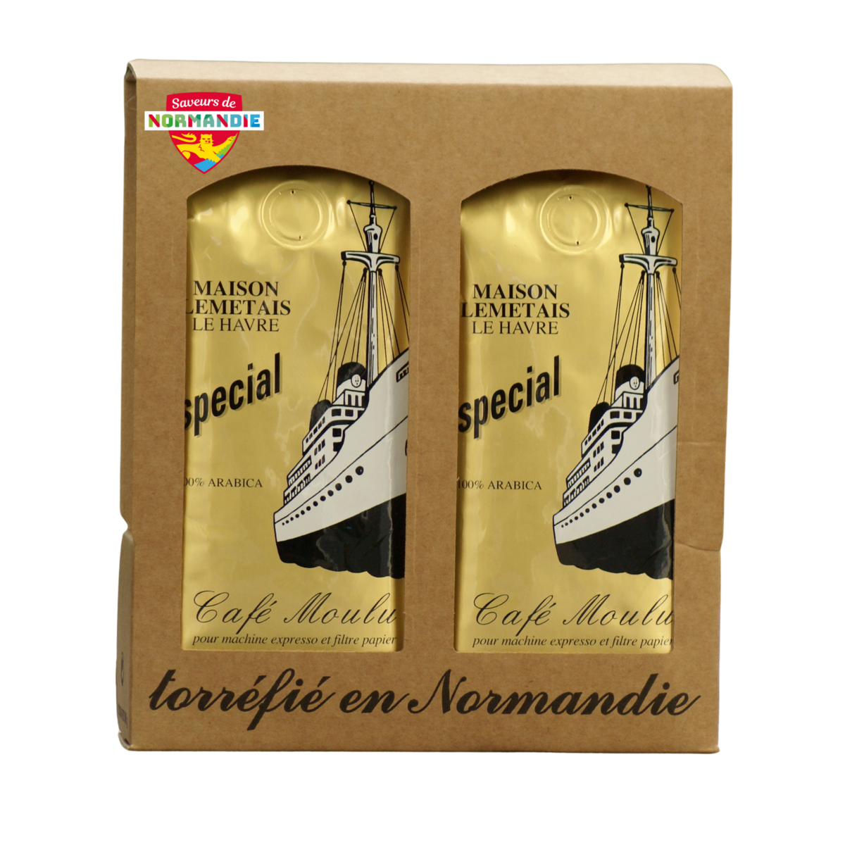 MAISON LEMETAIS Café moulu 100% arabica 2x250g