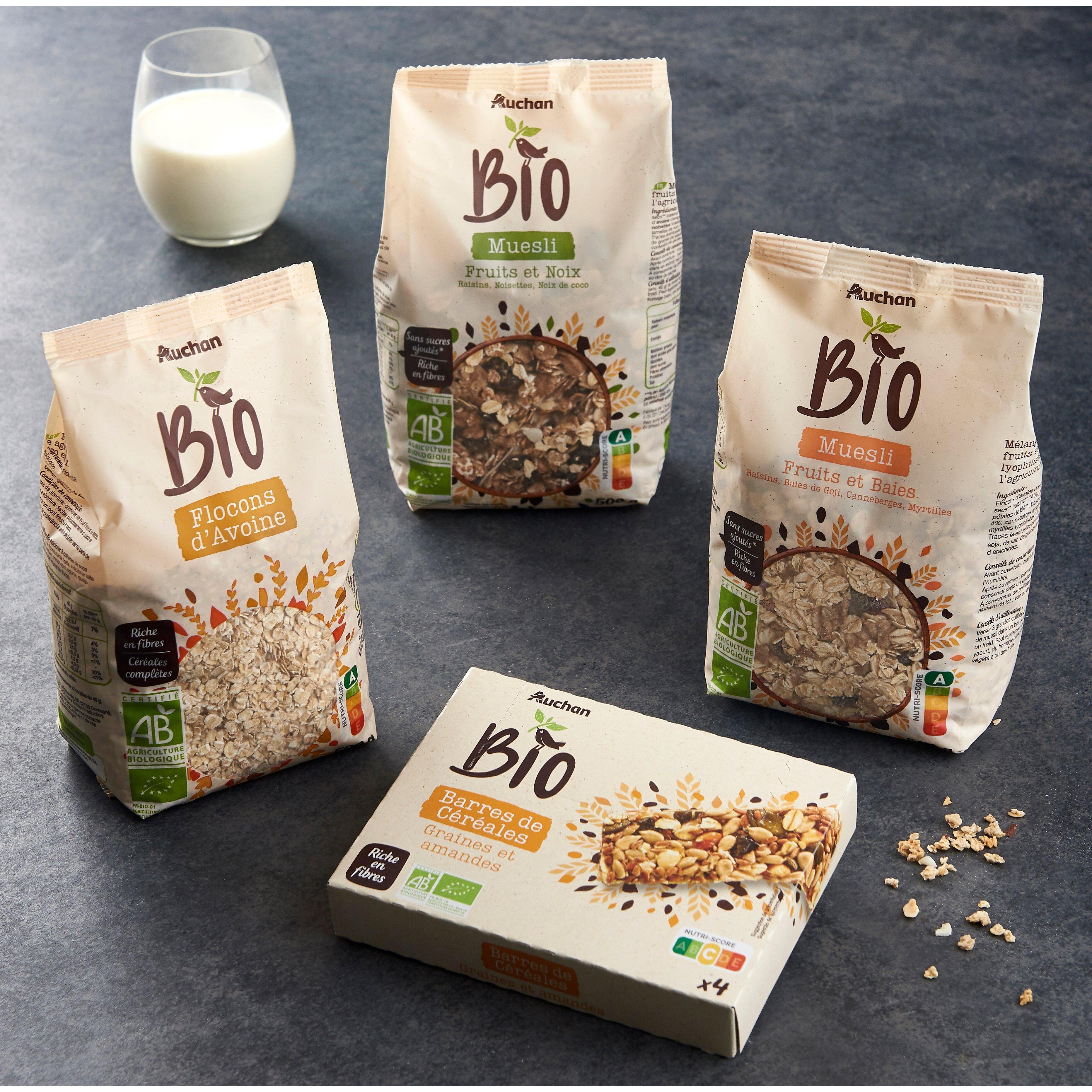 Voir la diapositive 2 : AUCHAN BIO Flocons d'avoine 500g