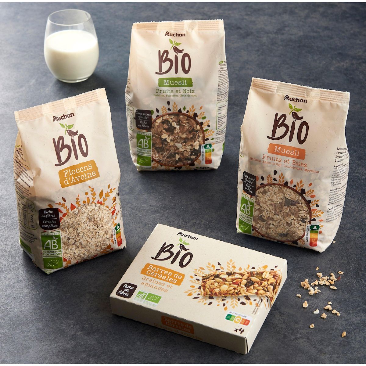 AUCHAN BIO Flocons d'avoine 500g