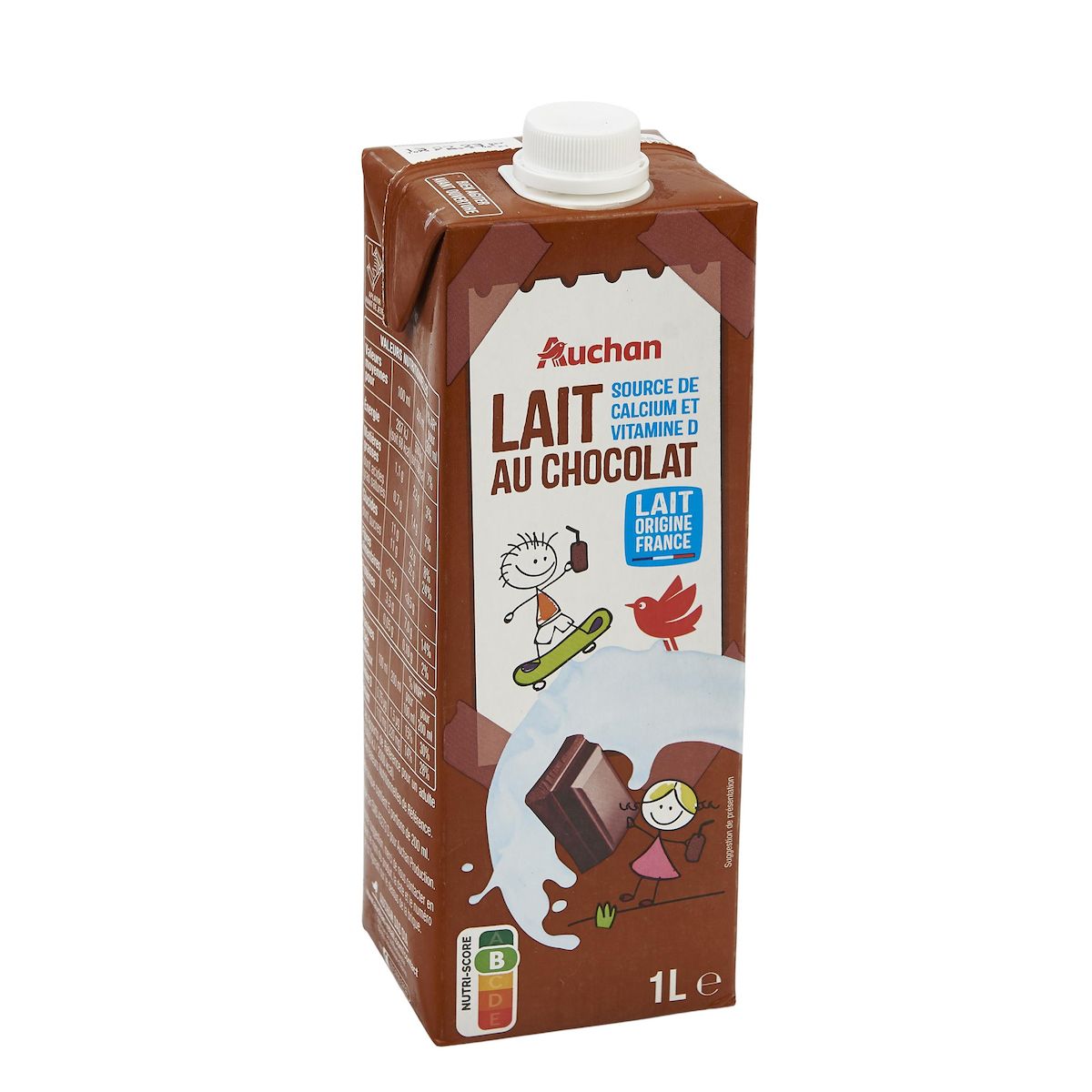 AUCHAN Boisson lactée au chocolat 1l