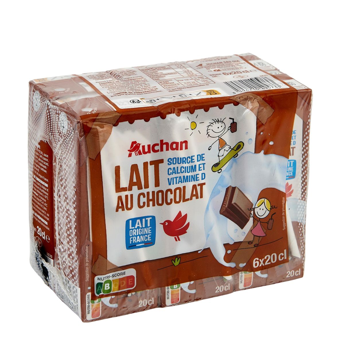 AUCHAN Boisson lactée au chocolat 6x20cl