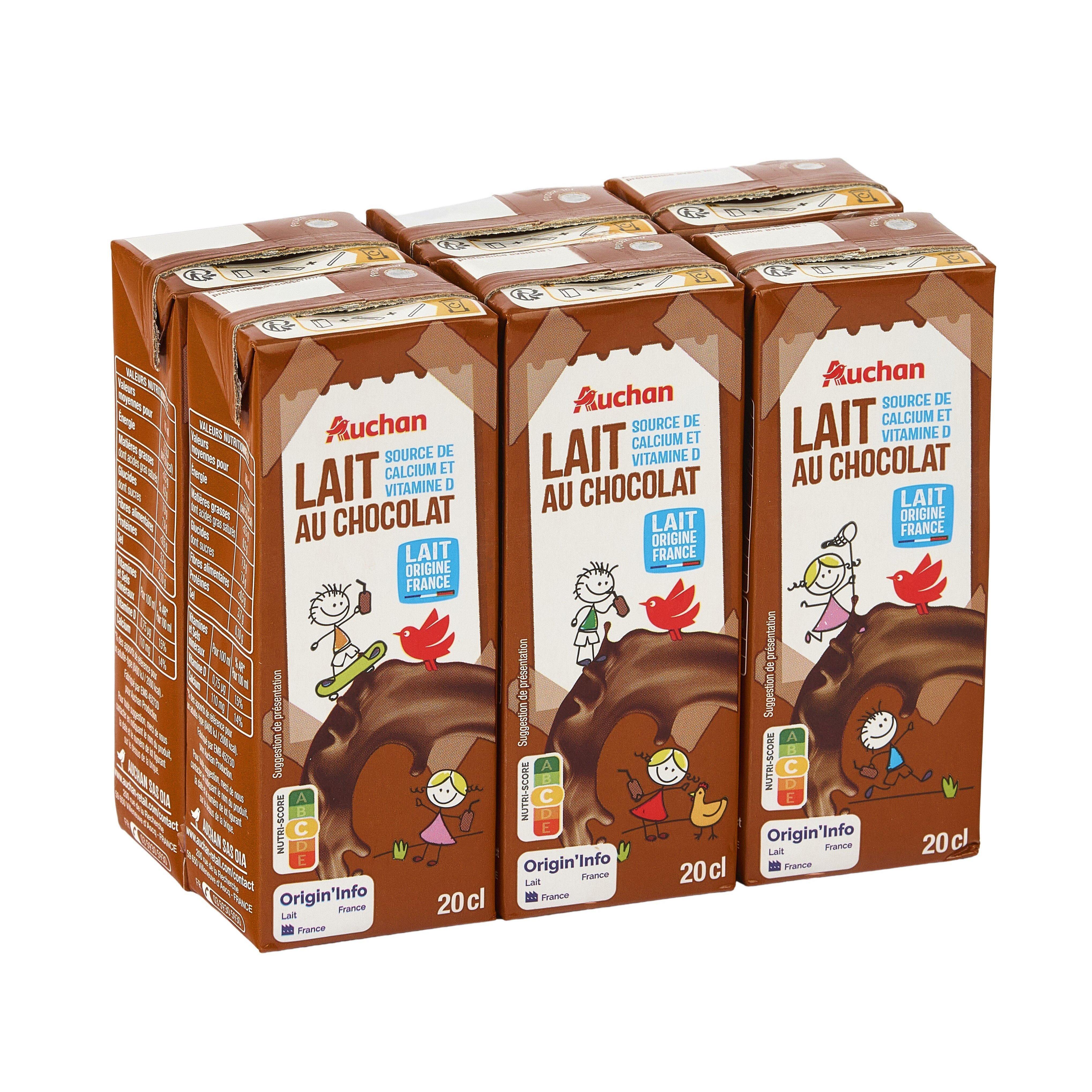 Voir la diapositive 5 : AUCHAN Boisson lactée au chocolat 6x20cl