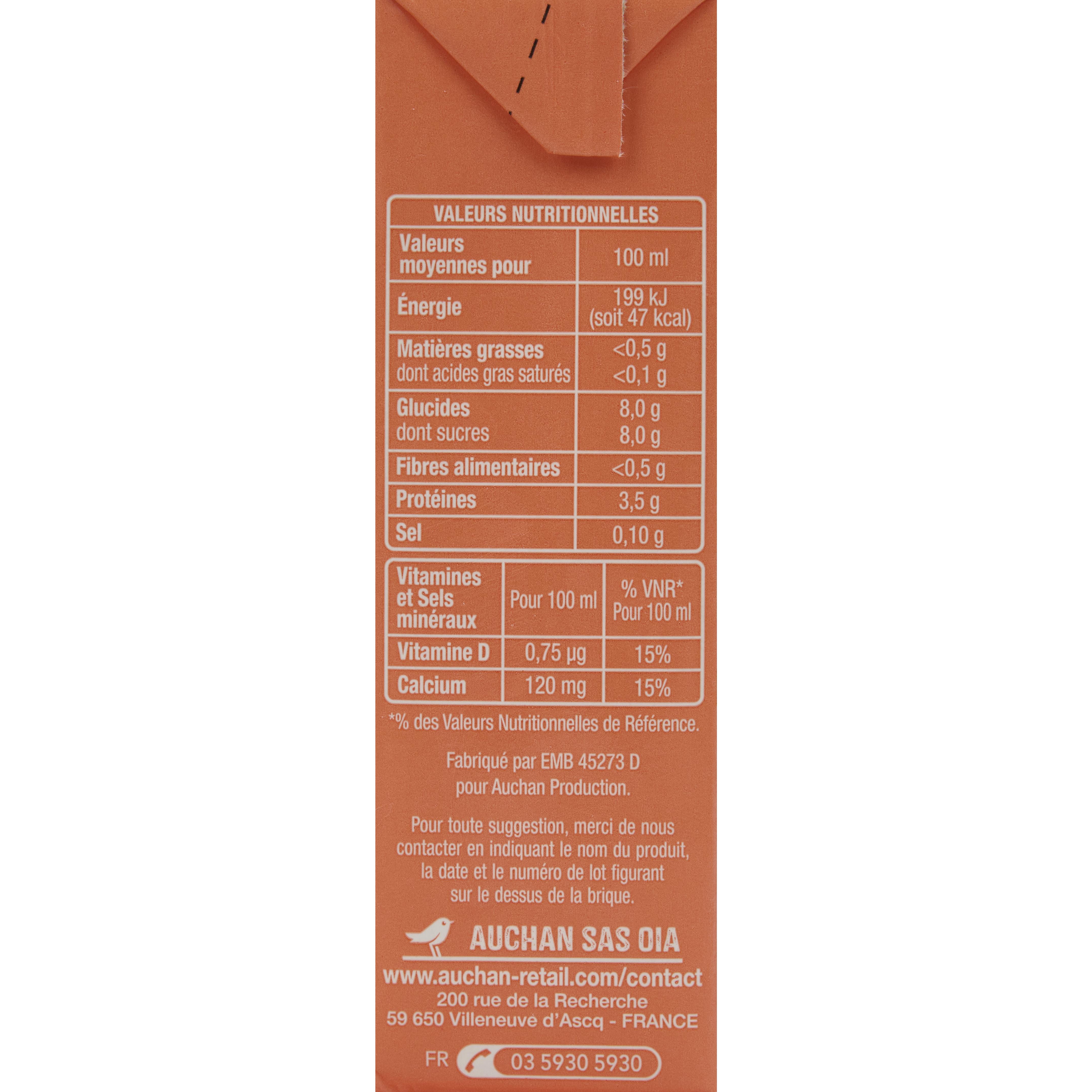 Voir la diapositive 7 : AUCHAN Boisson lactée à la fraise 6x20cl