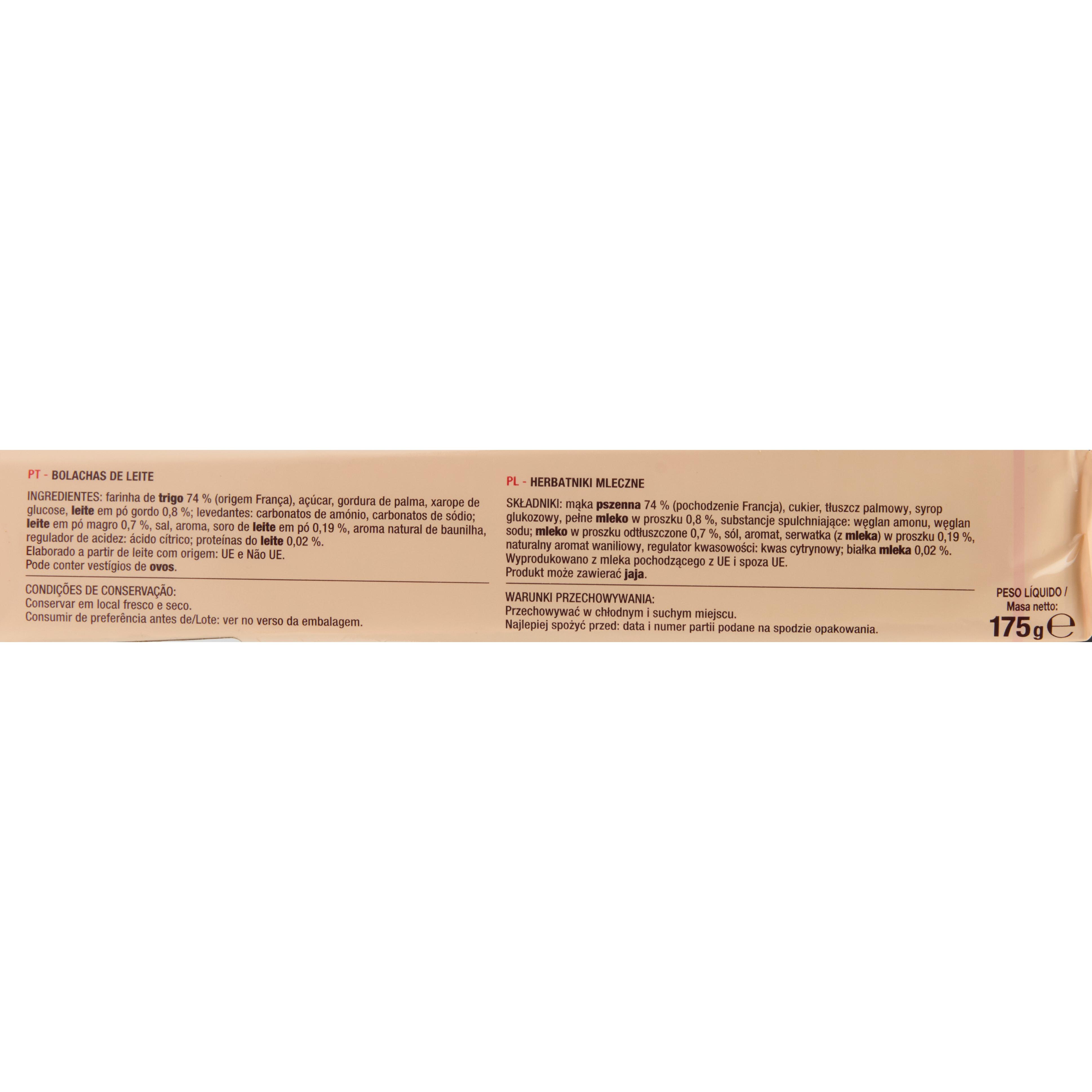 Voir la diapositive 2 : AUCHAN Biscuits petit lait 48 biscuits 2x175g